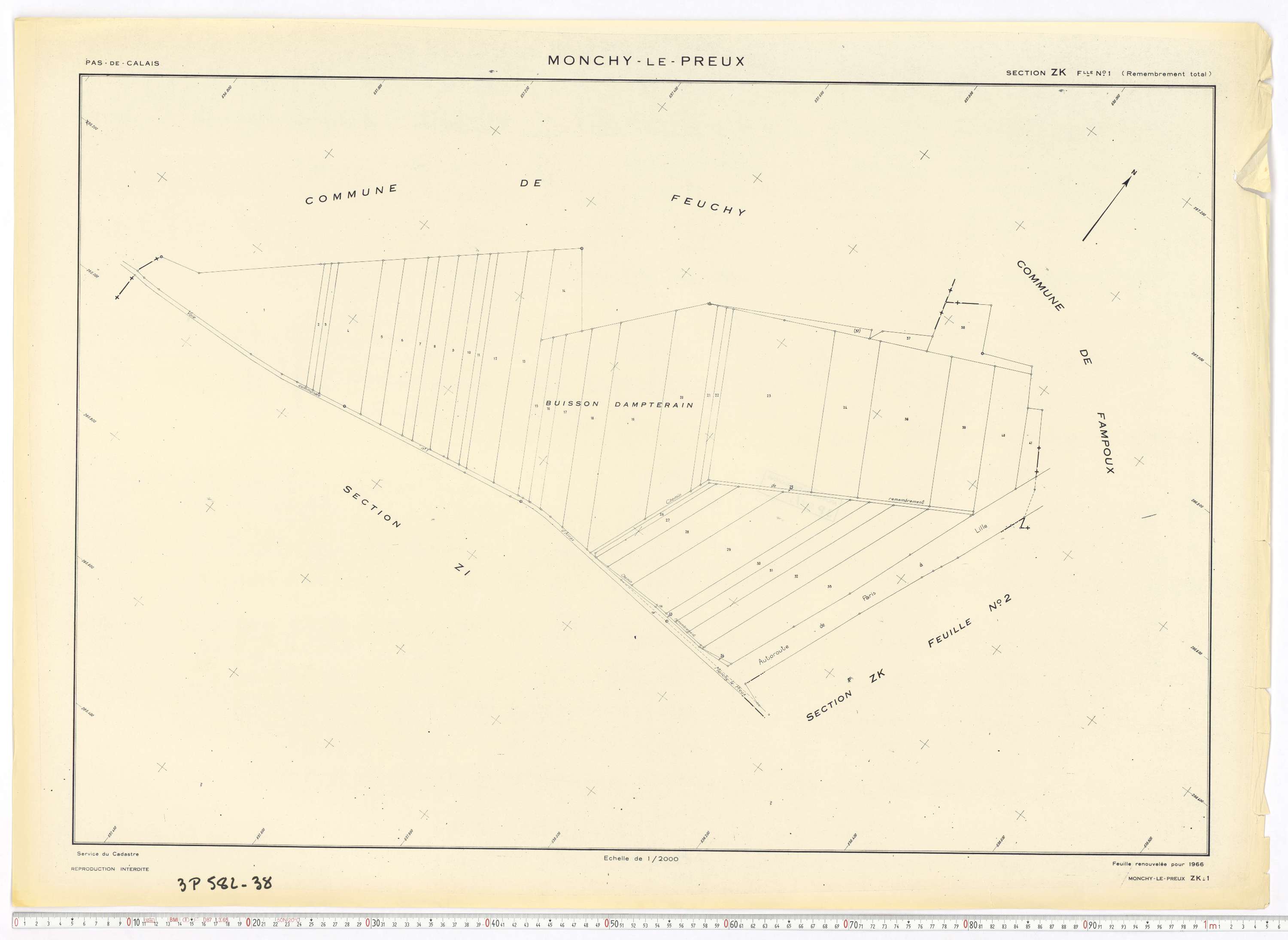 Monchy-le-Preux - Section ZK, feuille 1.
