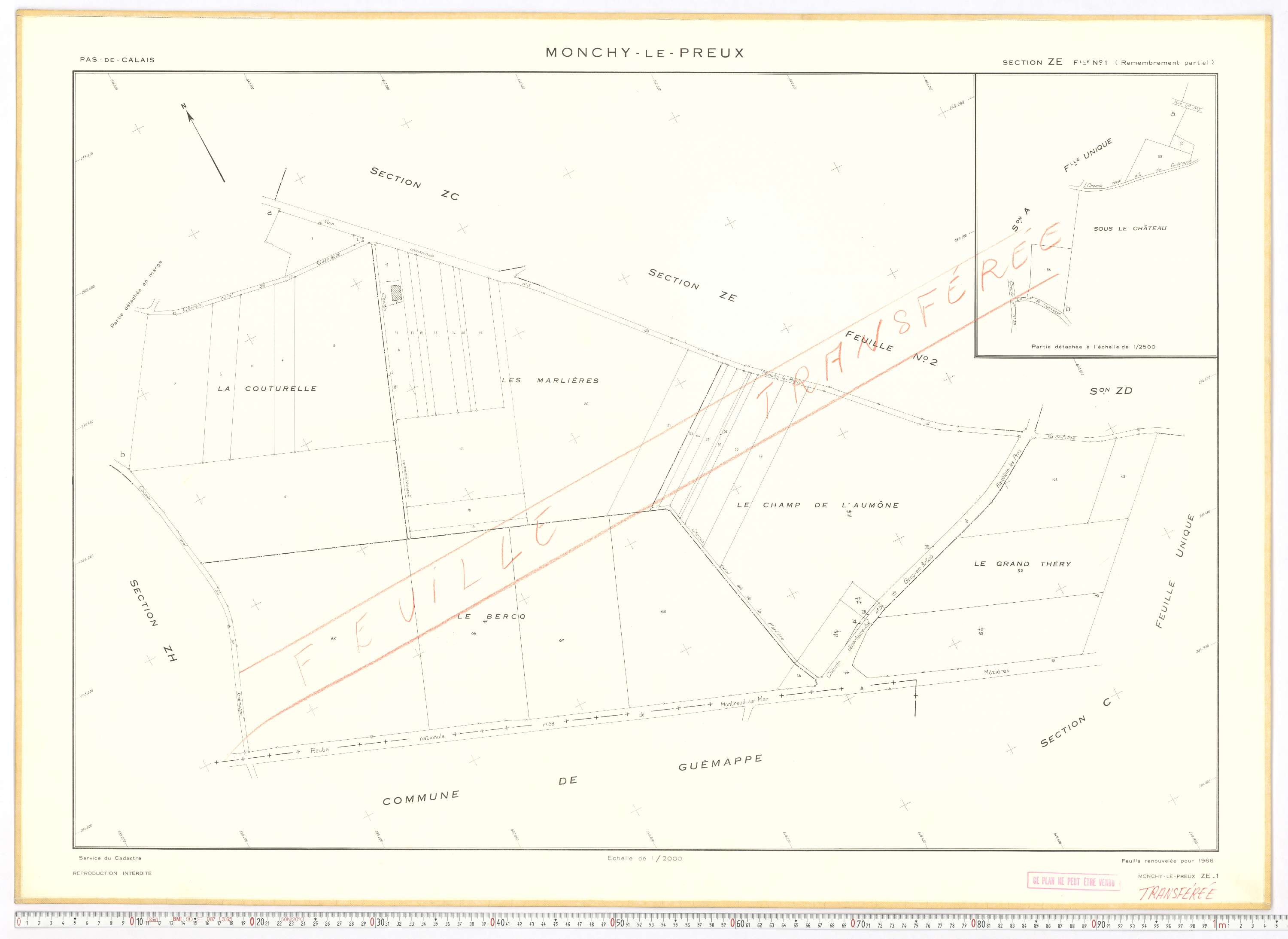 Monchy-le-Preux - Section ZE, feuille 1.