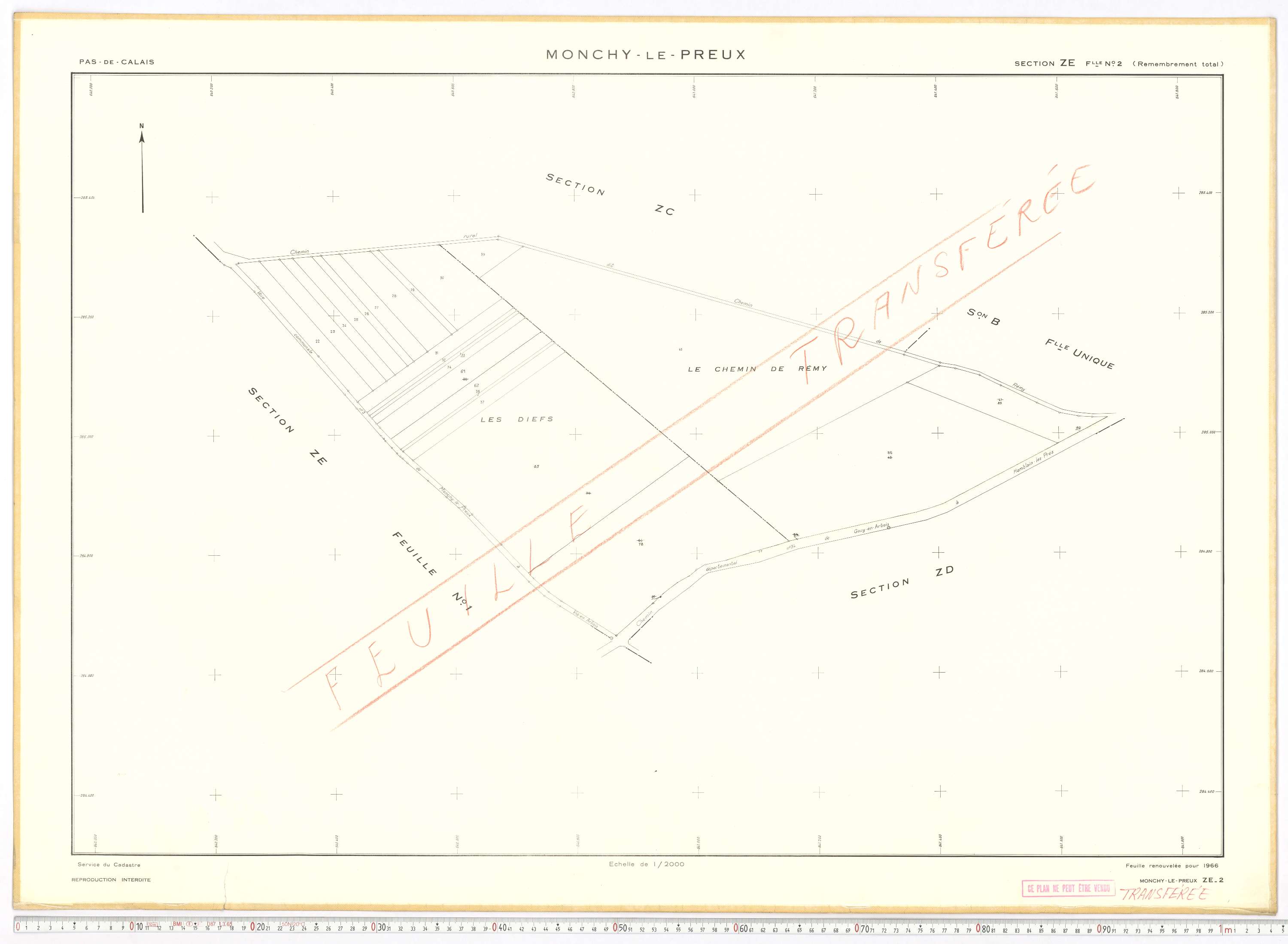 Monchy-le-Preux - Section ZE, feuille 2.