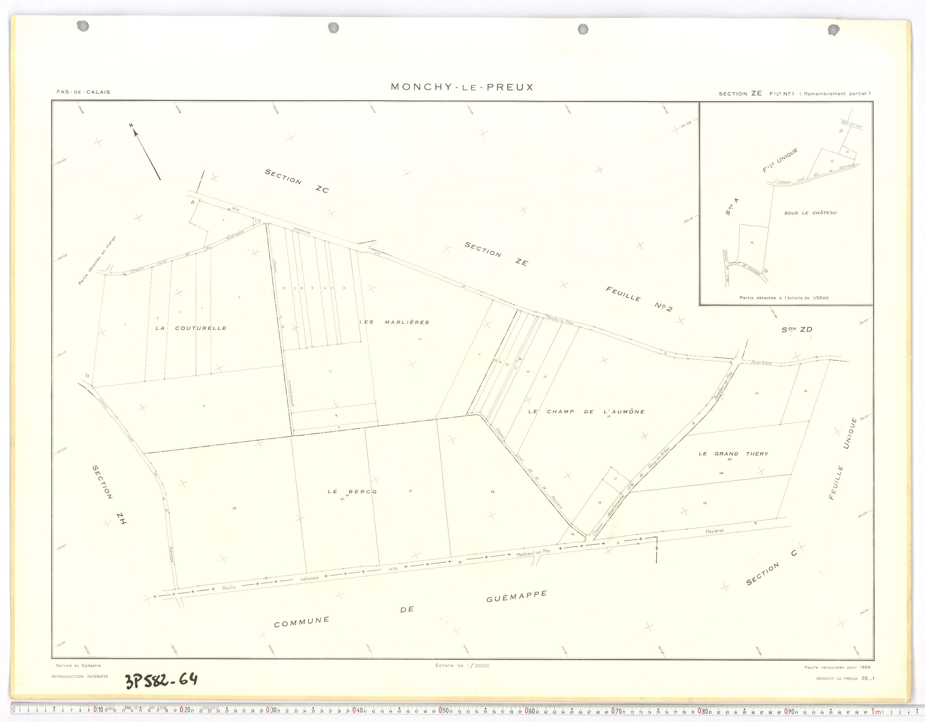 Monchy-le-Preux - Section ZE, feuille 1.