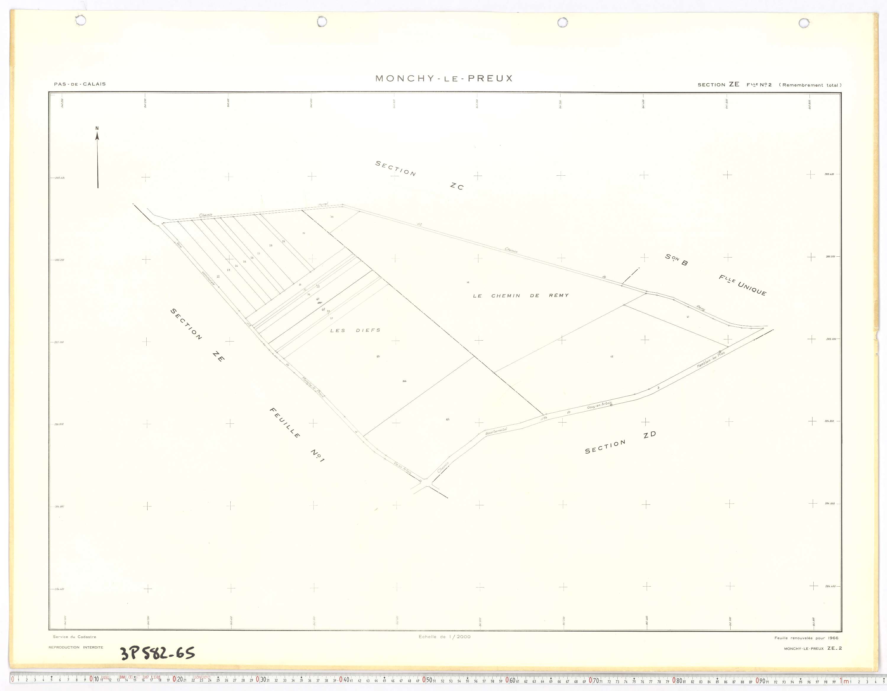 Monchy-le-Preux - Section ZE, feuille 2.