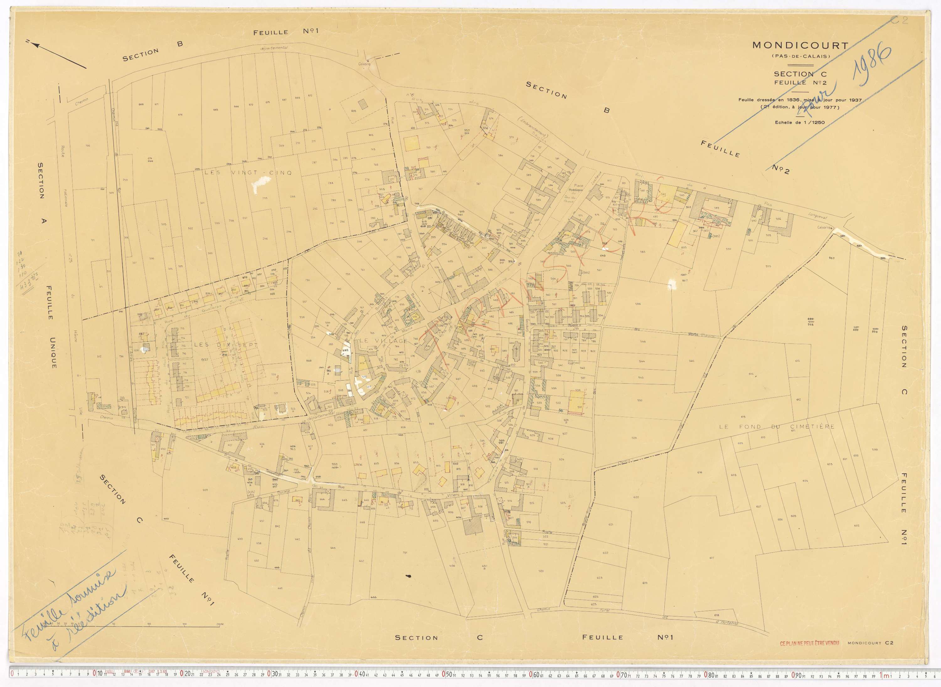 Mondicourt - Section C, feuille 2.