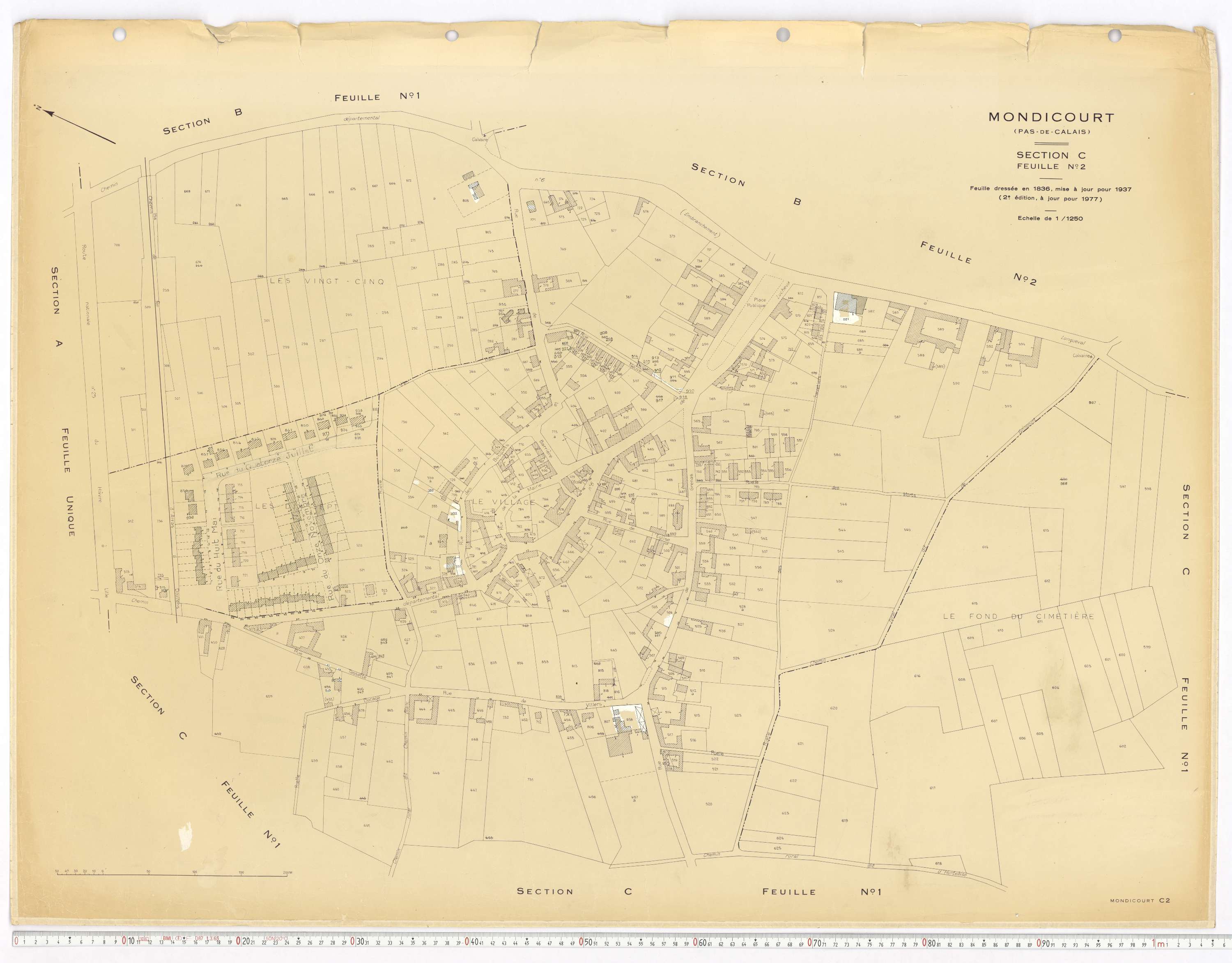 Mondicourt - Section C, feuille 2.