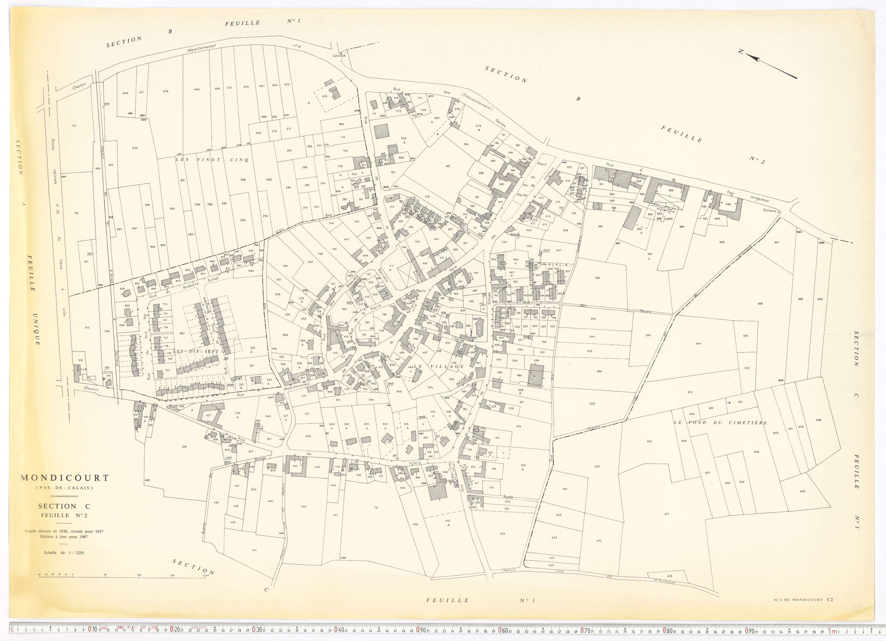 Mondicourt - Section C, feuille 2.