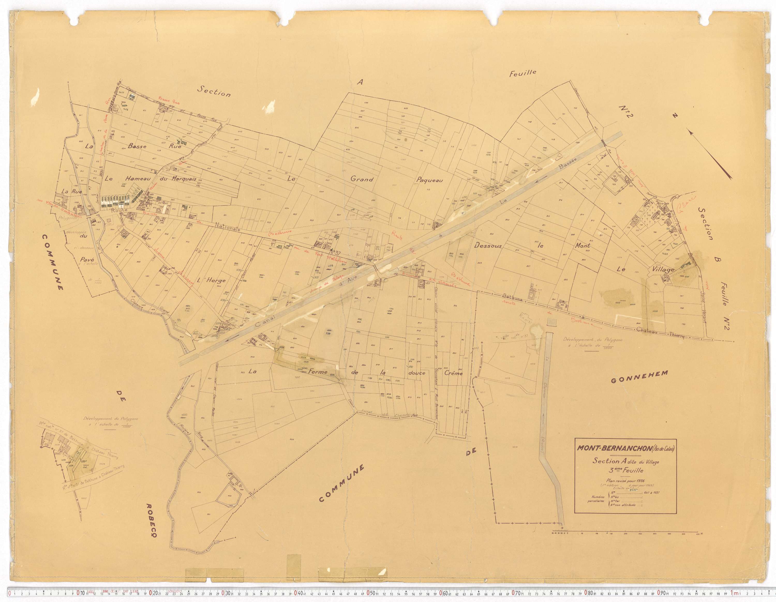 Mont-Bernanchon - Section A, feuille 3.