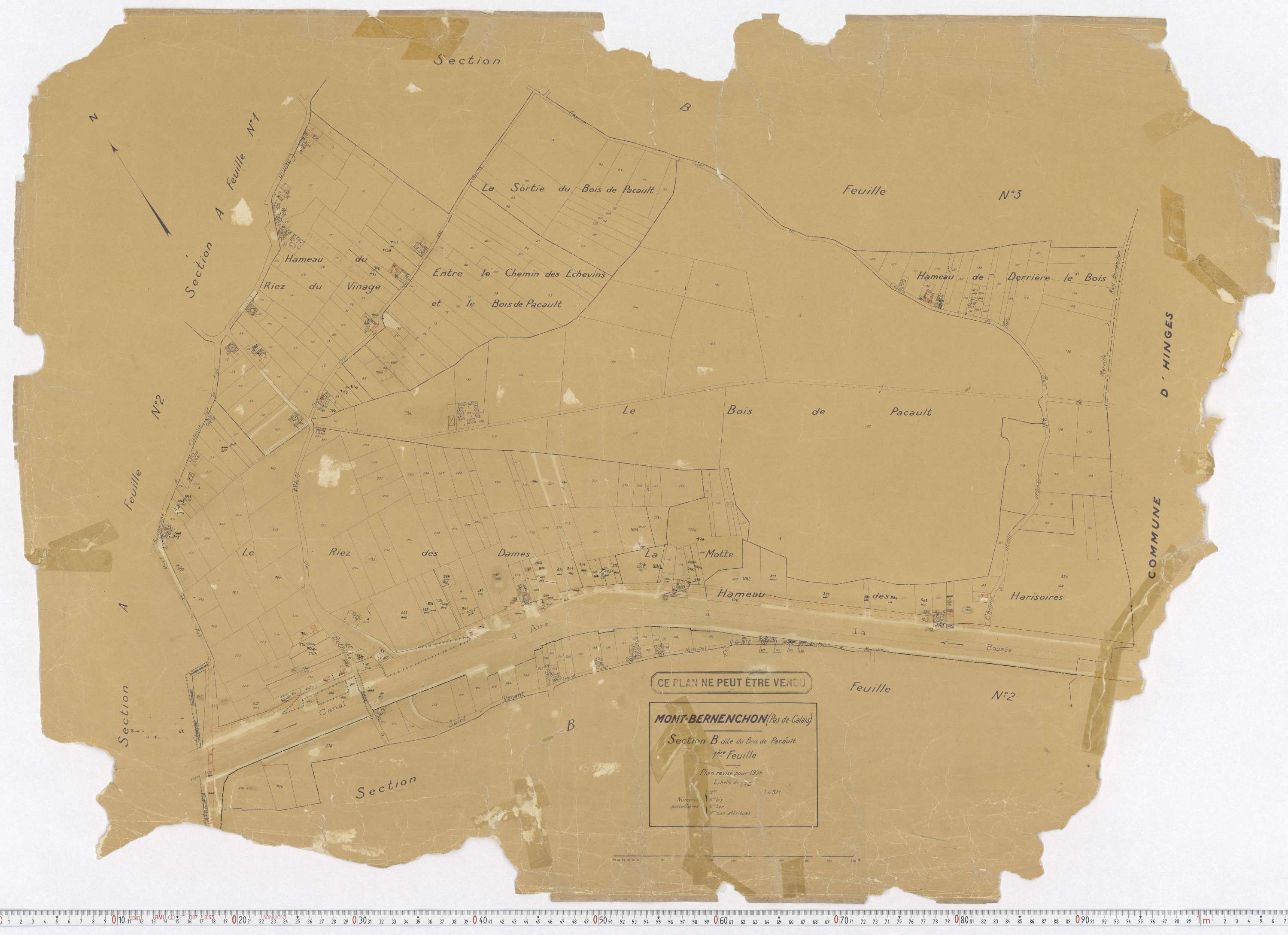 Mont-Bernanchon - Section B, feuille 1.