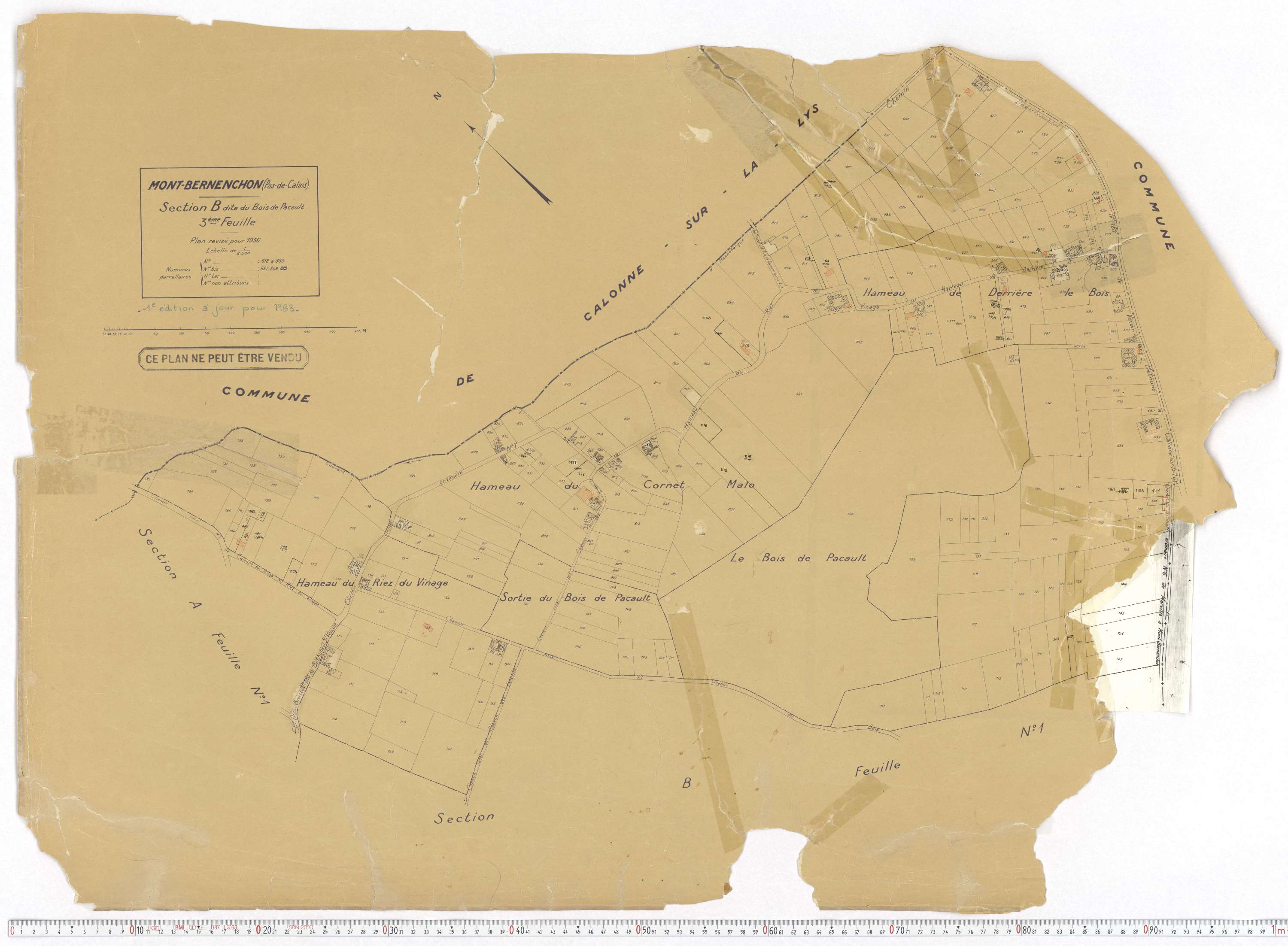Mont-Bernanchon - Section B, feuille 3.
