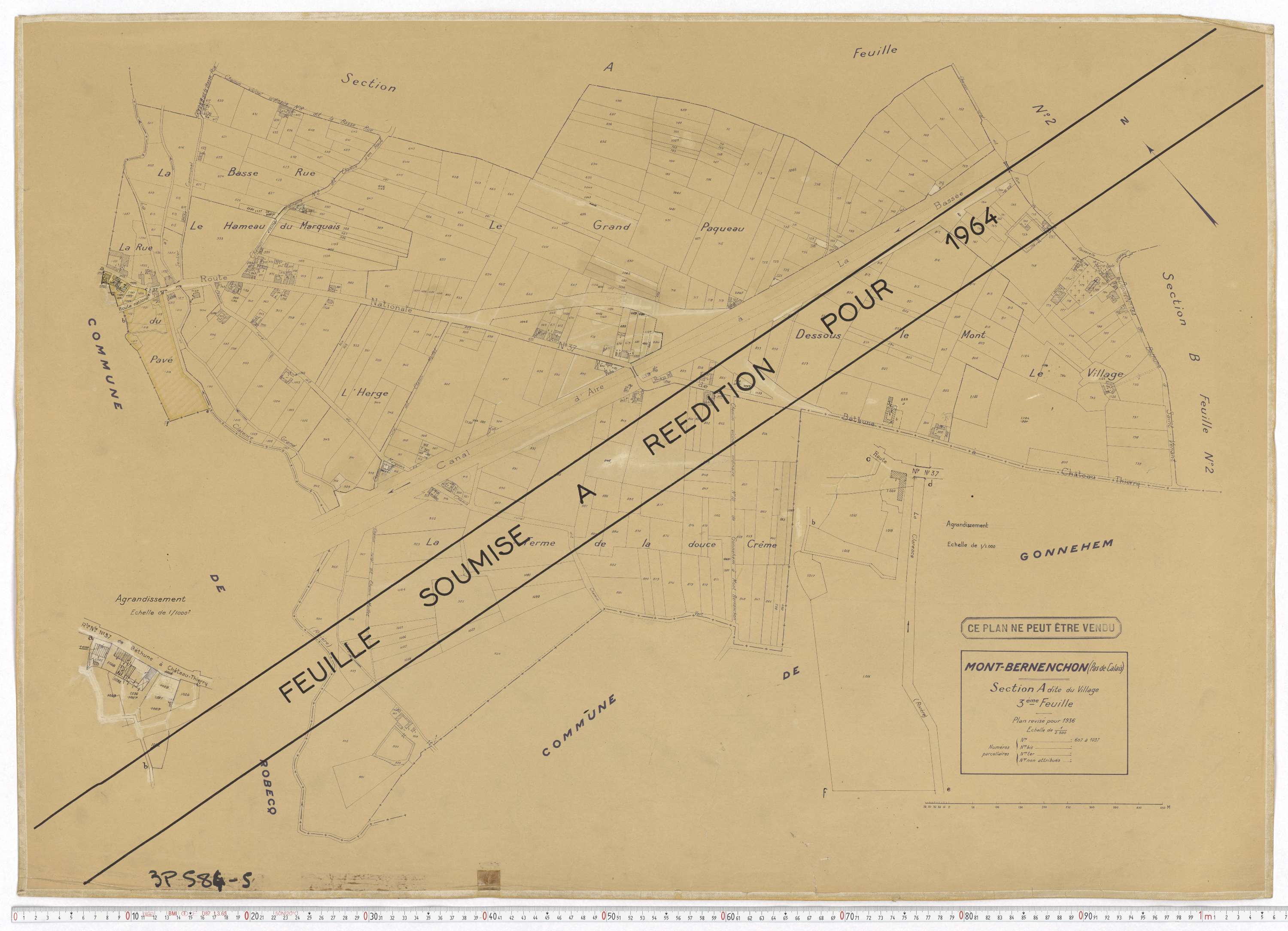 Mont-Bernanchon - Section A, feuille 3.