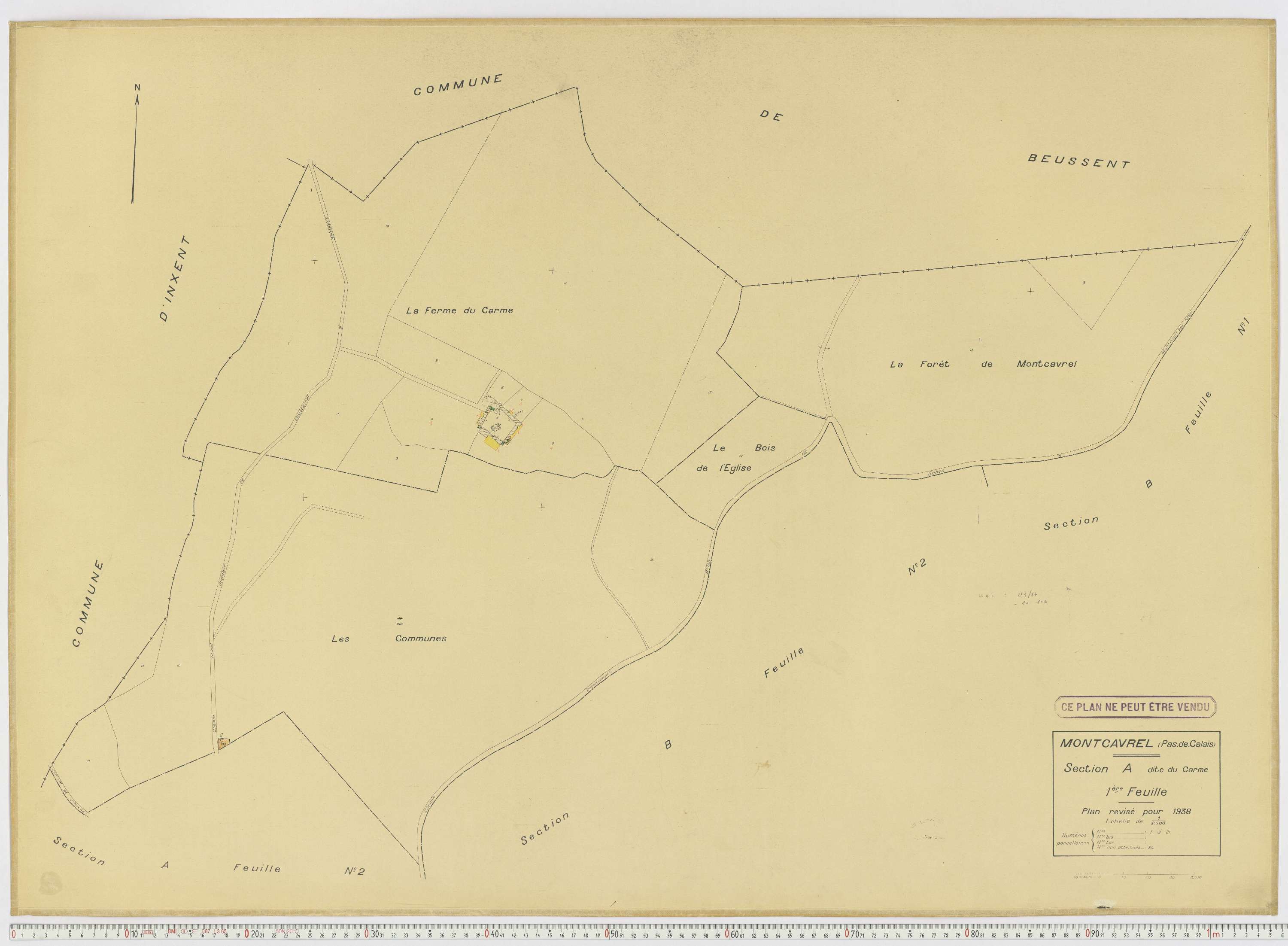 Montcavrel - Section A, feuille 1.