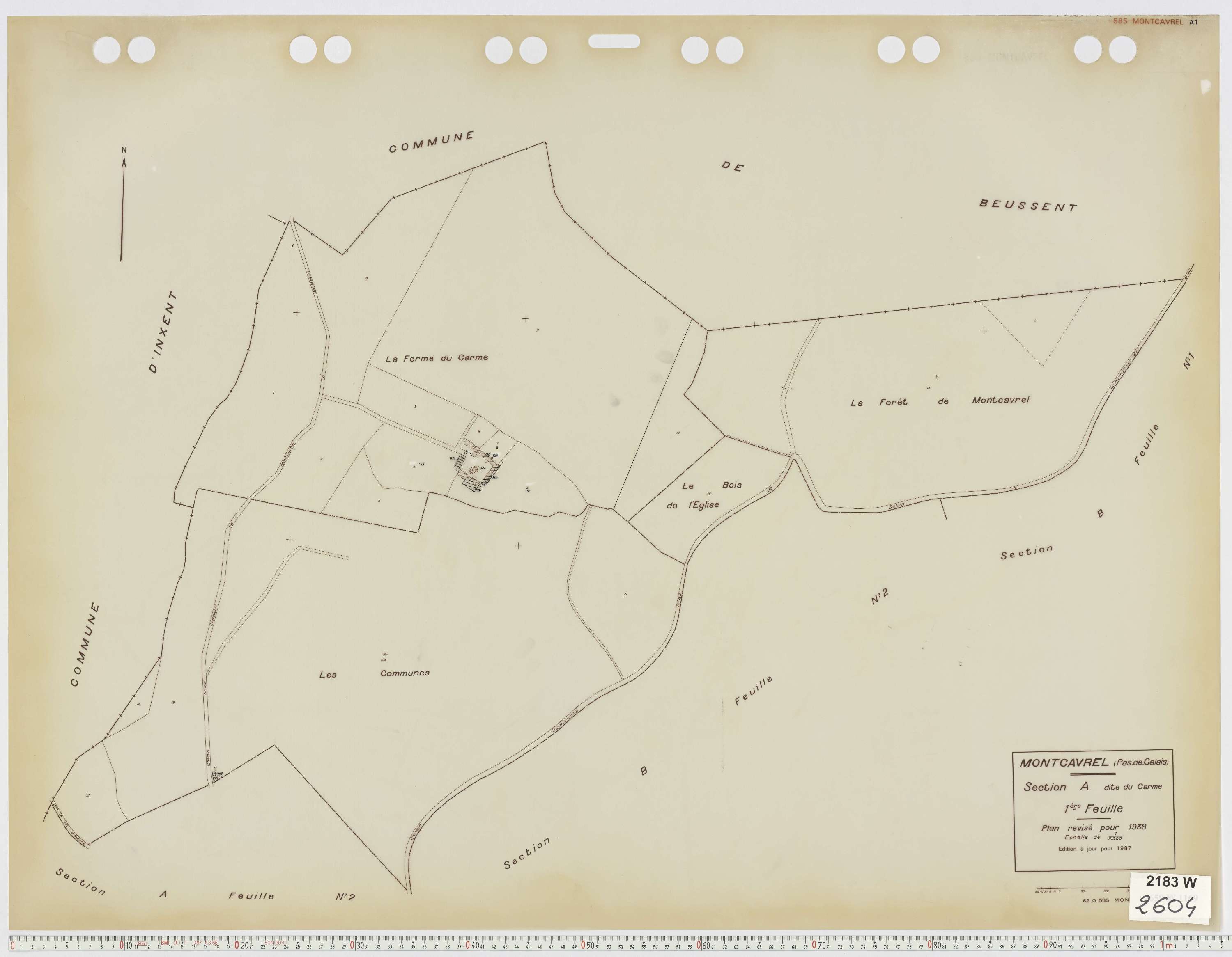 Montcavrel - Section A, feuille 1.