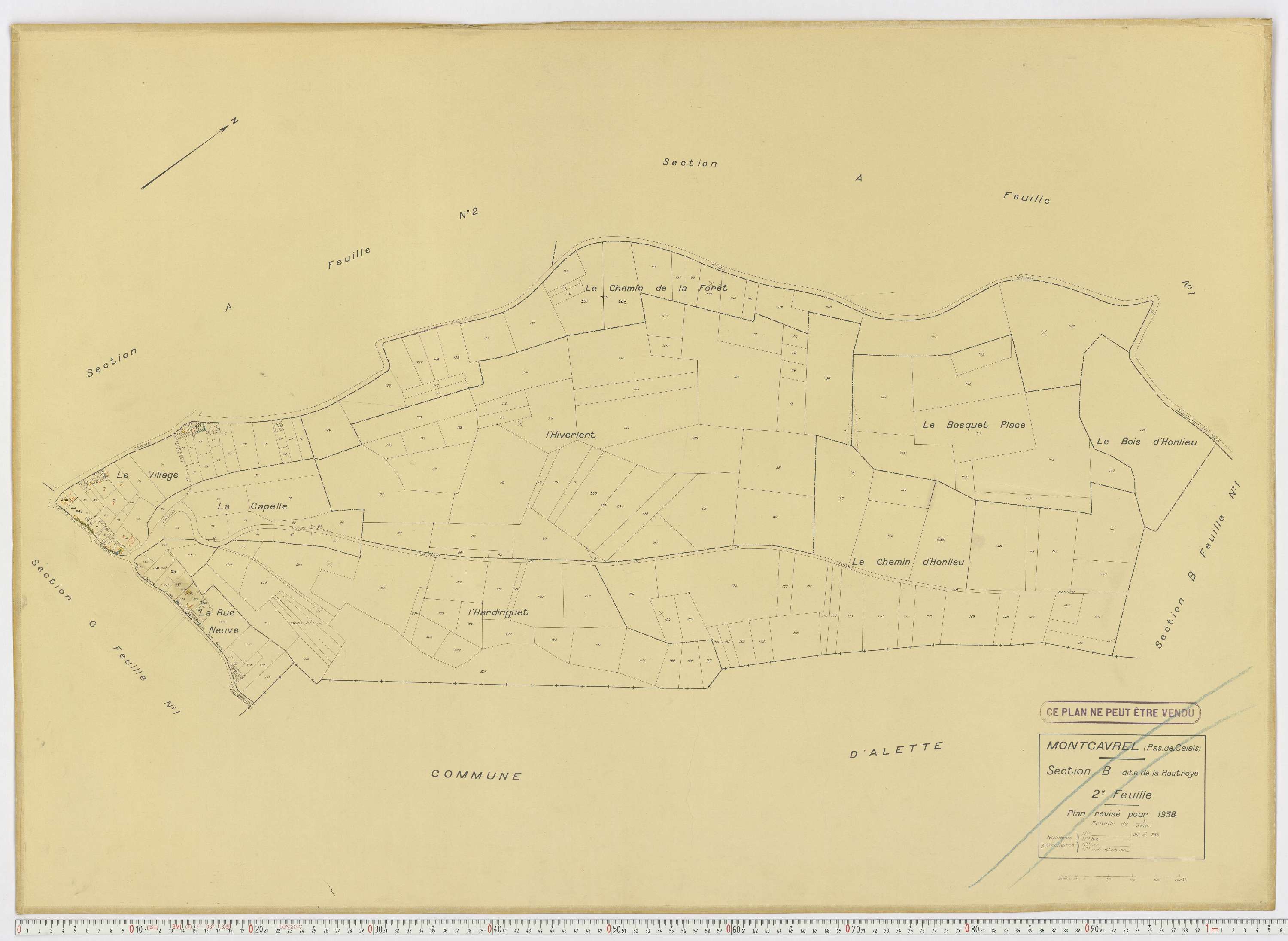Montcavrel - Section B, feuille 2.