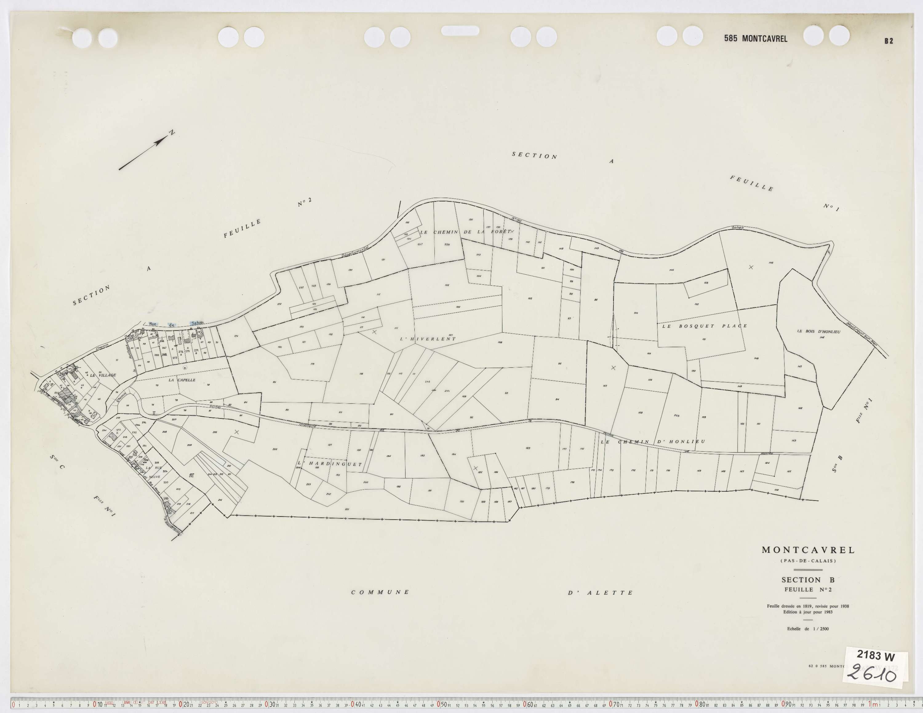 Montcavrel - Section B, feuille 2.