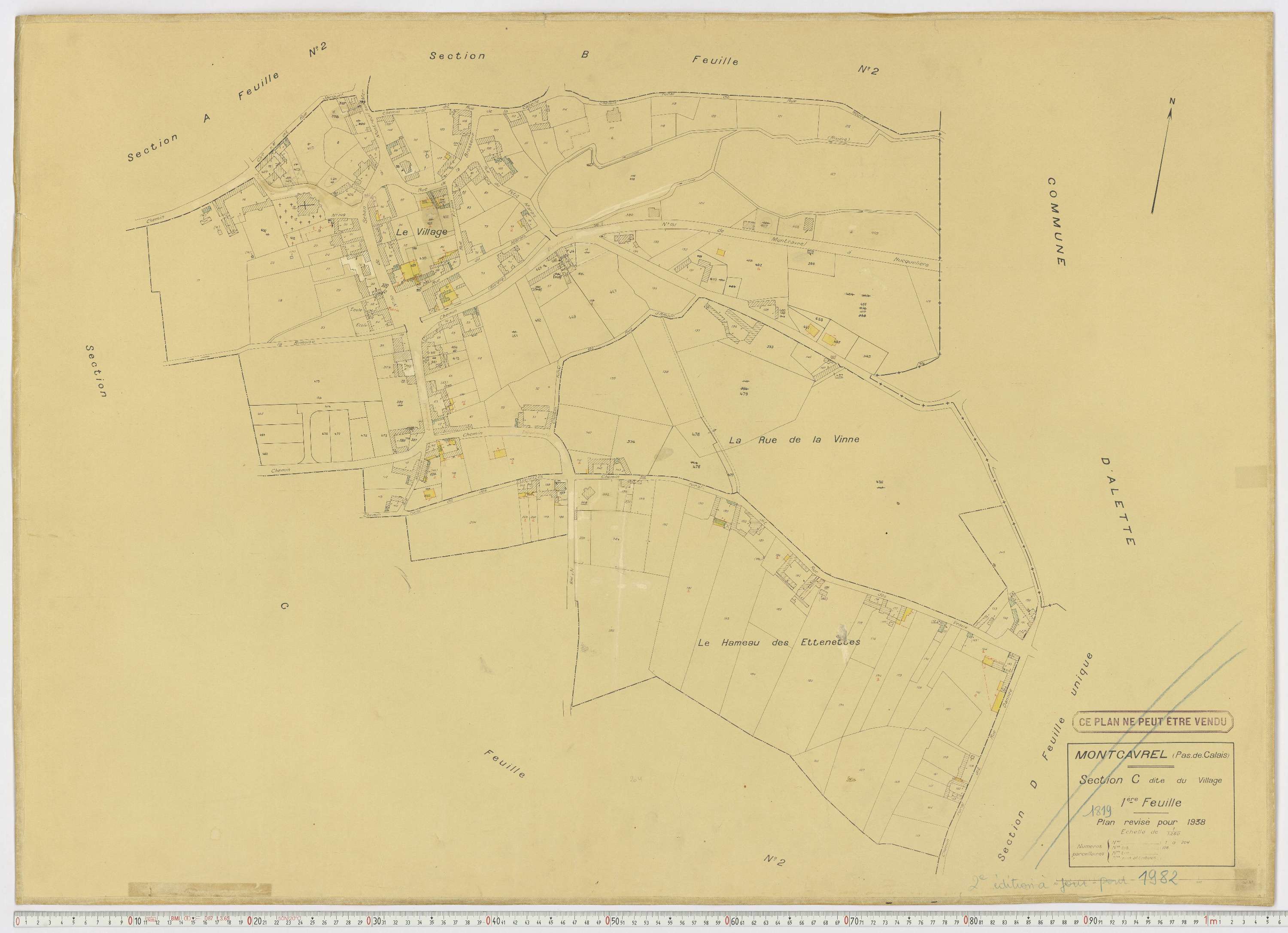 Montcavrel - Section C, feuille 1.