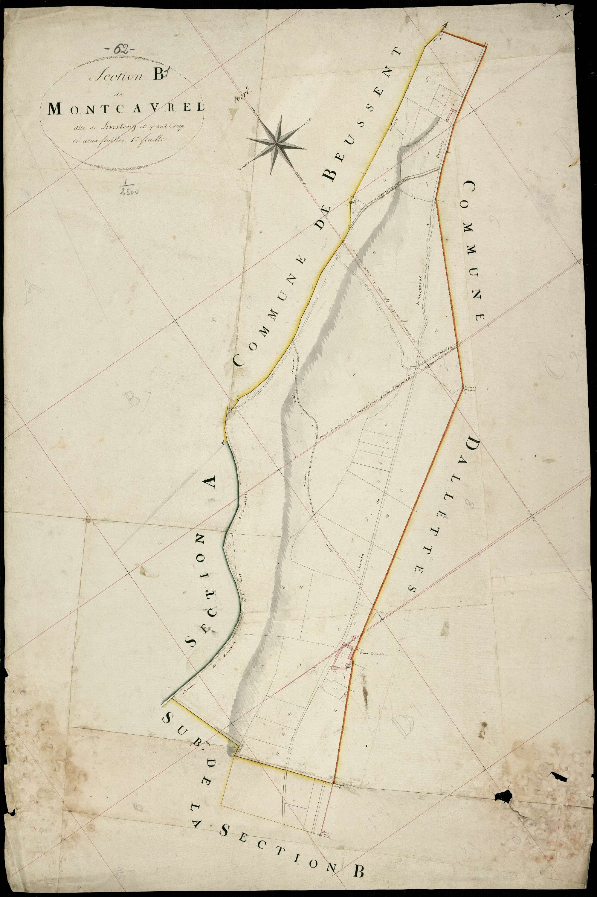 Montcavrel - Section B, 1re feuille