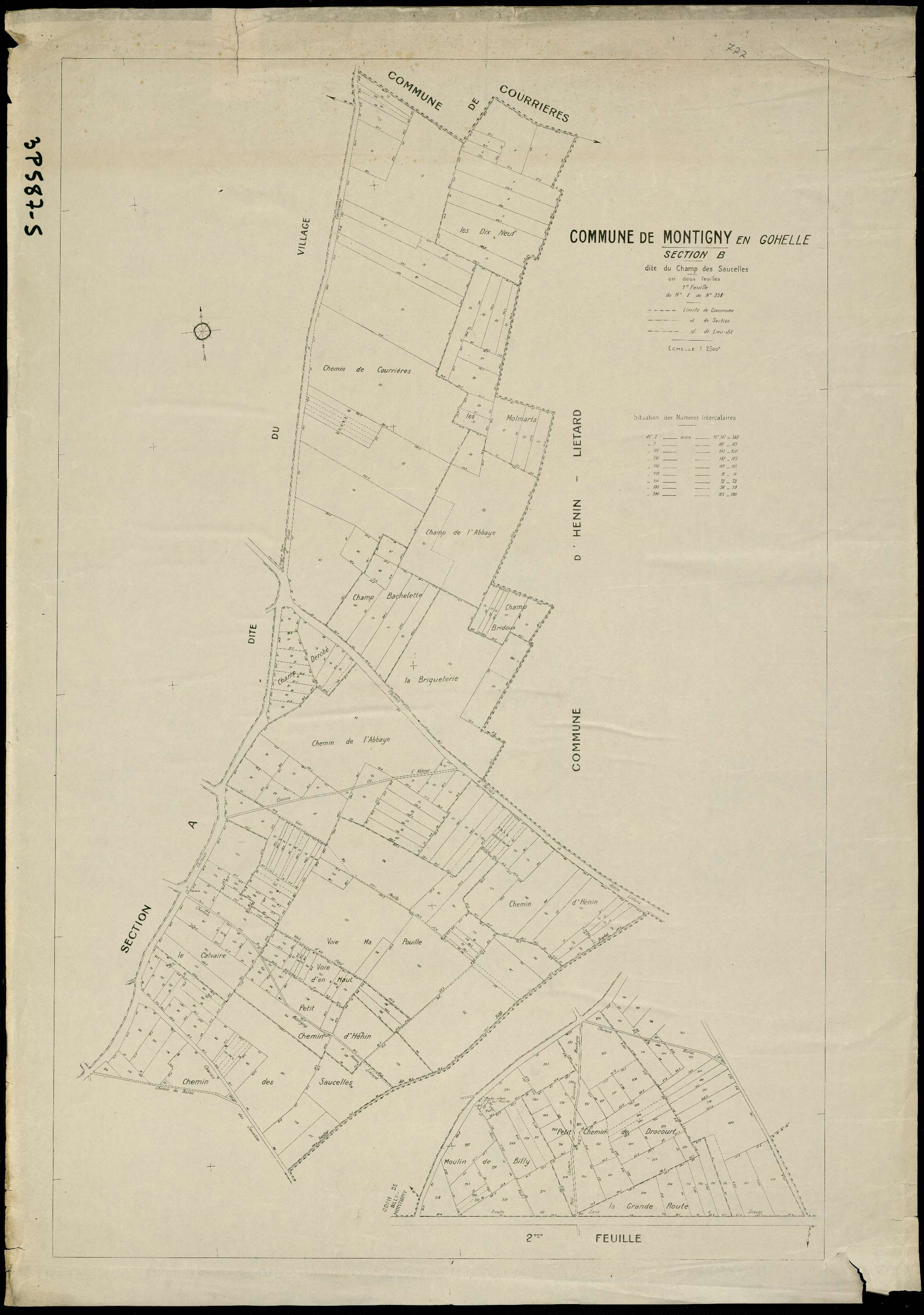 Montigny-en-Gohelle - Section B, 1re feuille