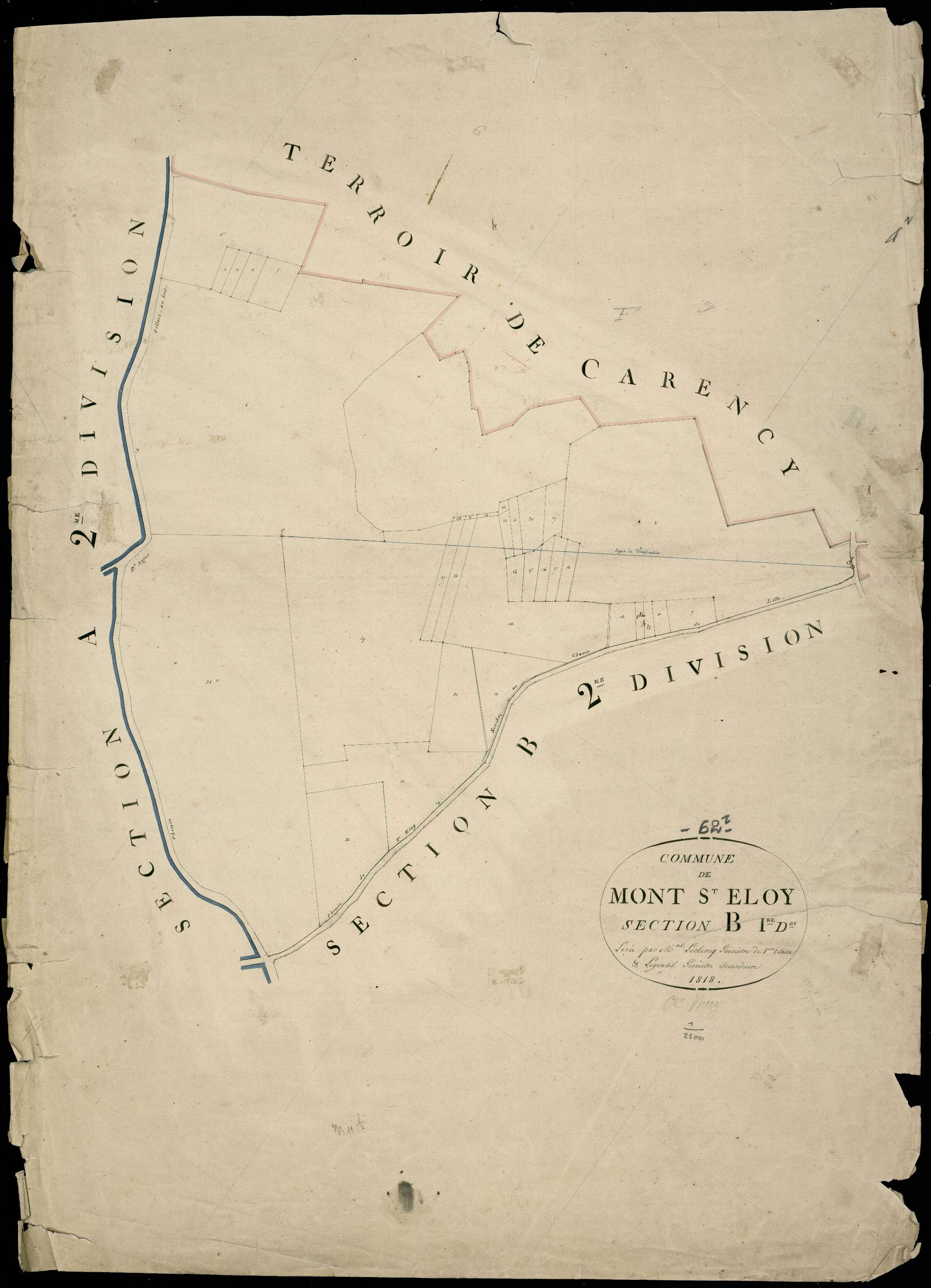 Mont-Saint-Éloi - Section B, 1re feuille