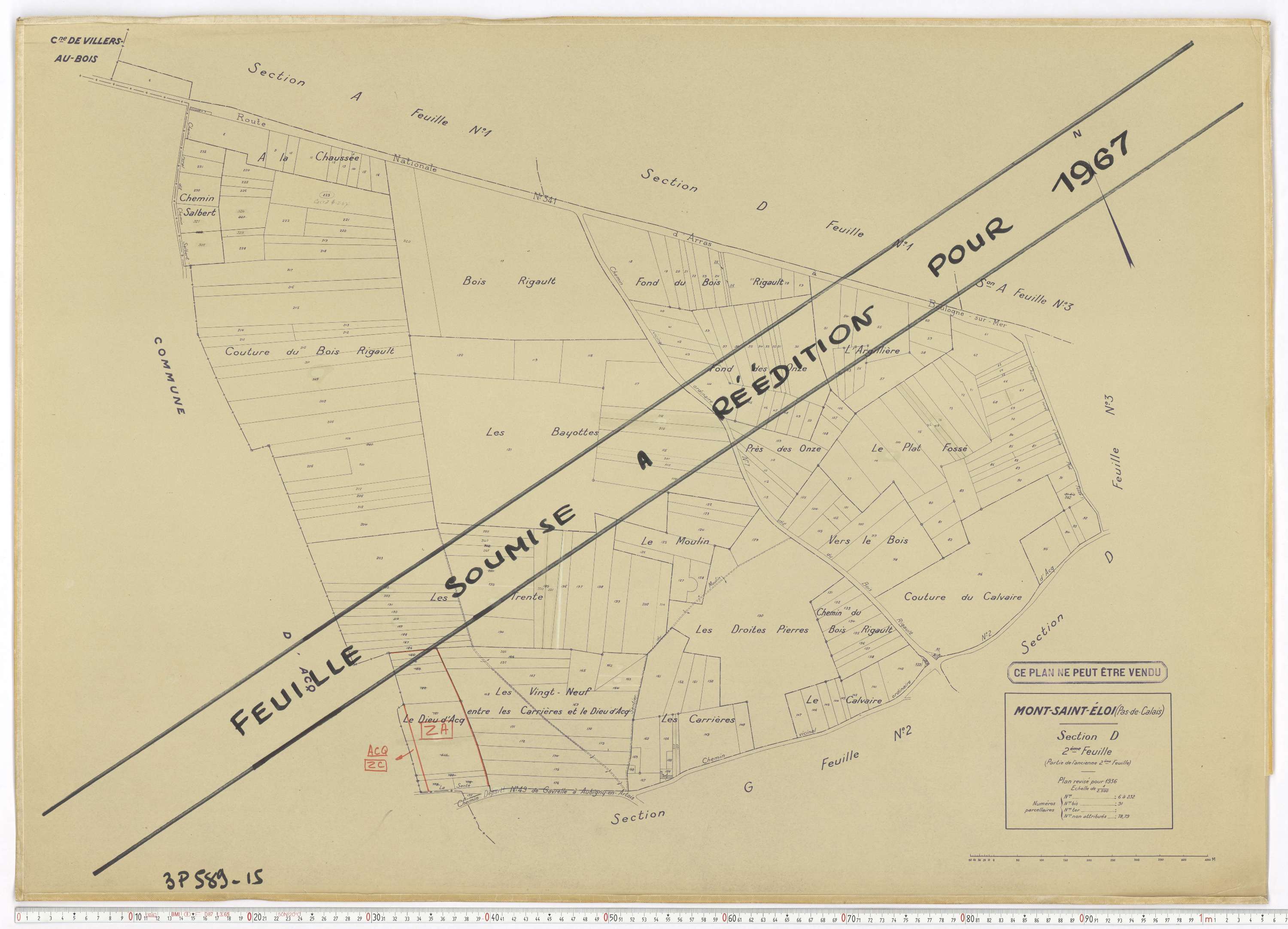 Mont-Saint-Éloi - Section D, feuille 2.