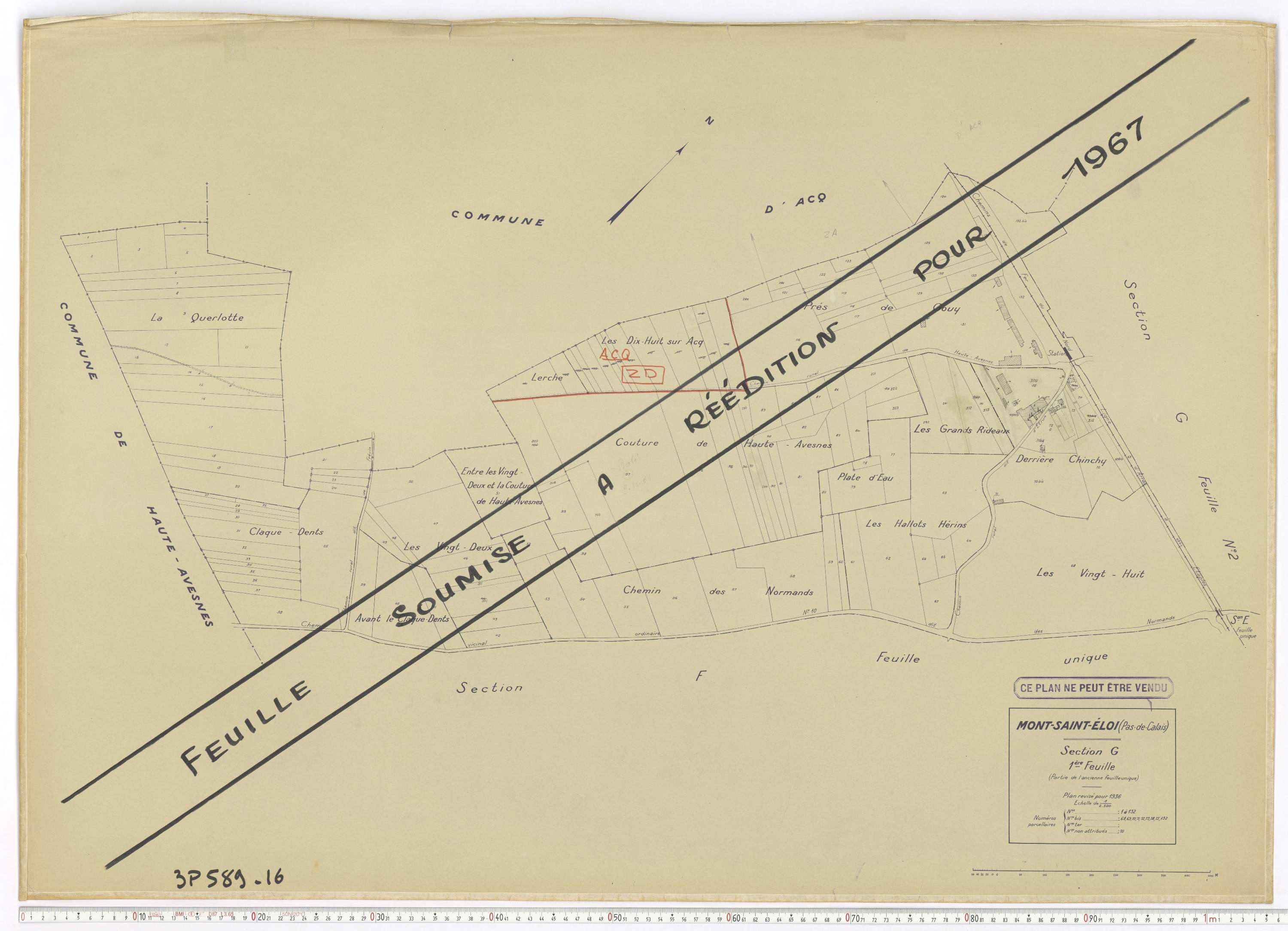 Mont-Saint-Éloi - Section G, feuille 1.
