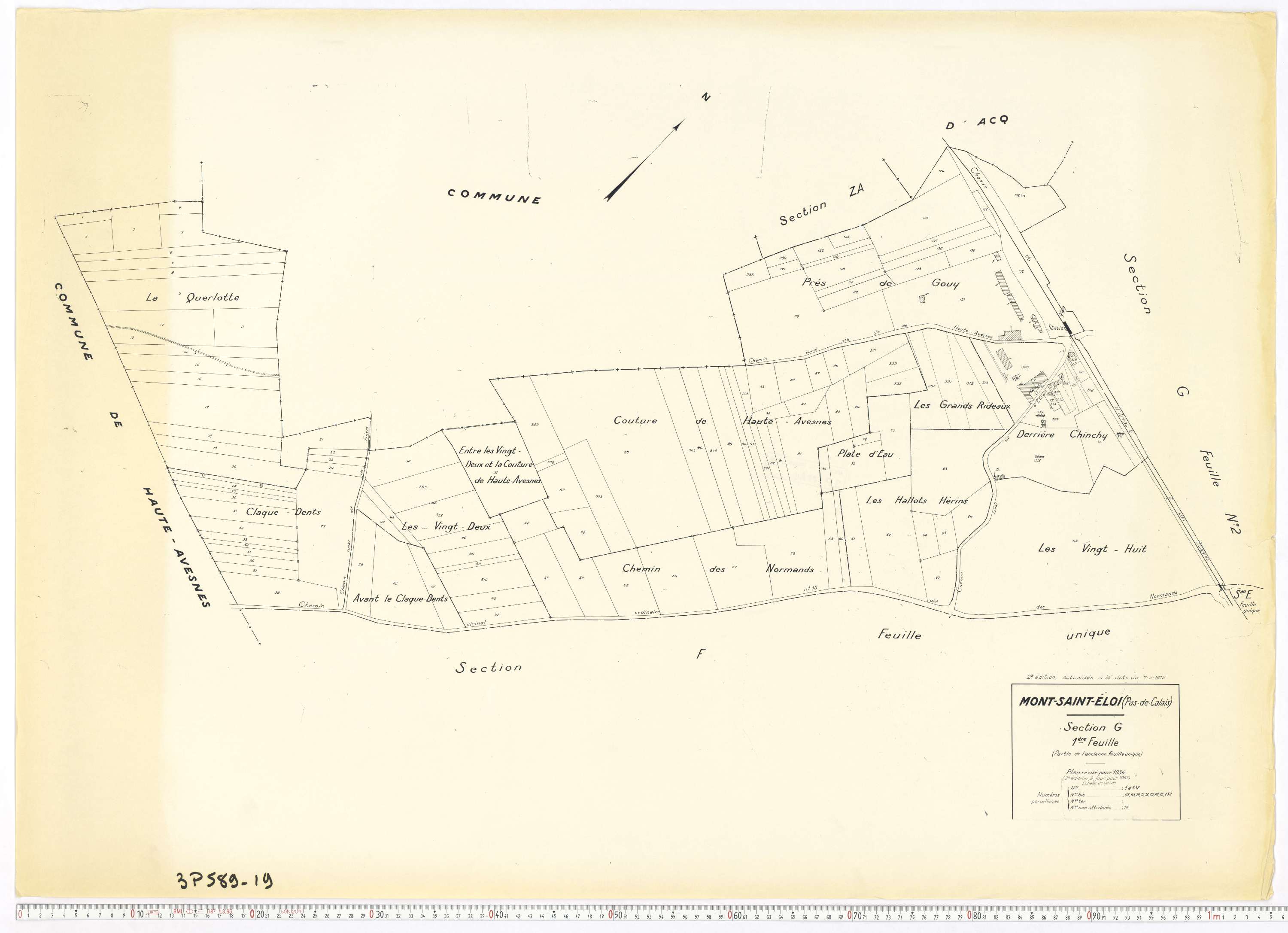 Mont-Saint-Éloi - Section G, feuille 1.