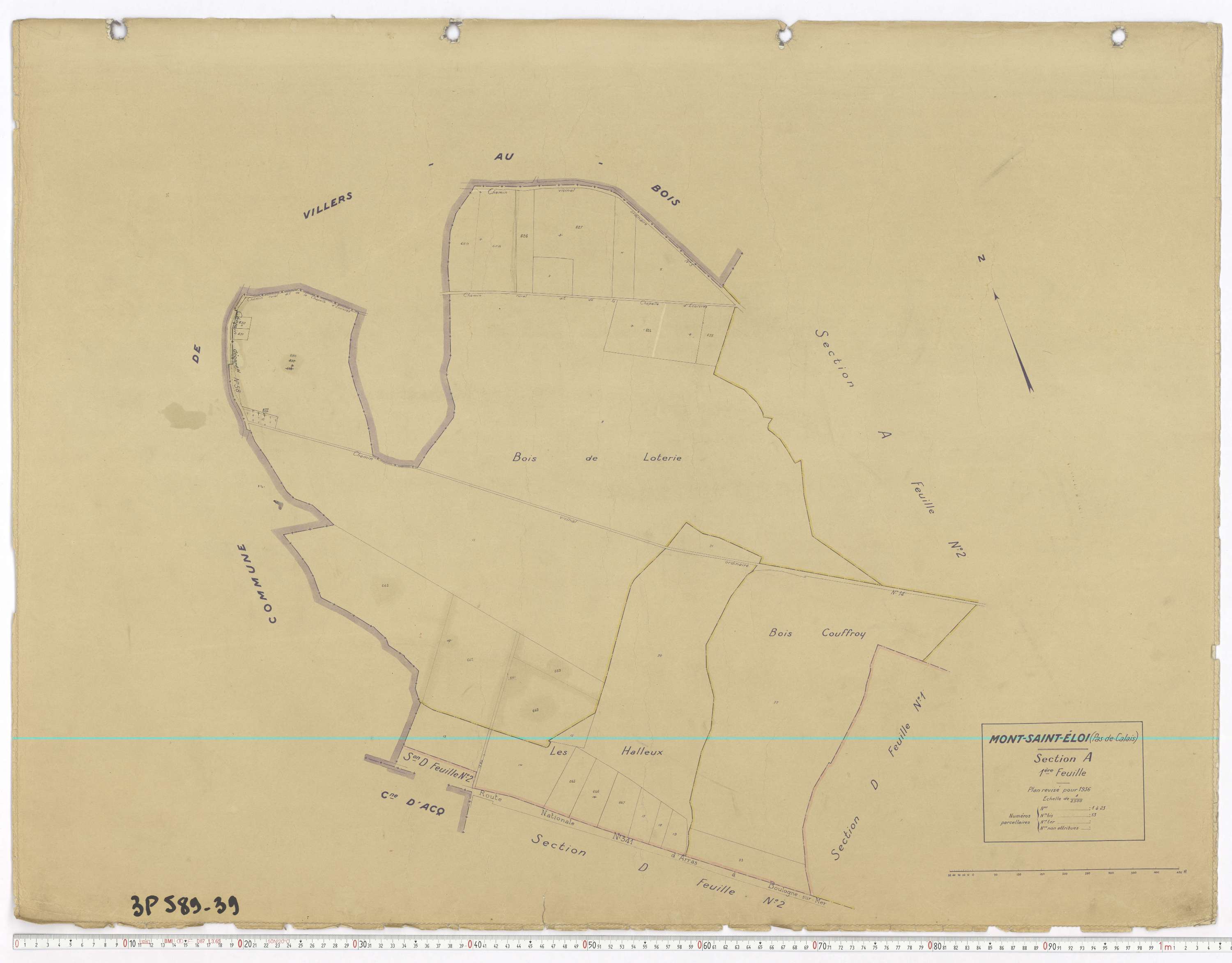 Mont-Saint-Éloi - Section A, feuille 1.