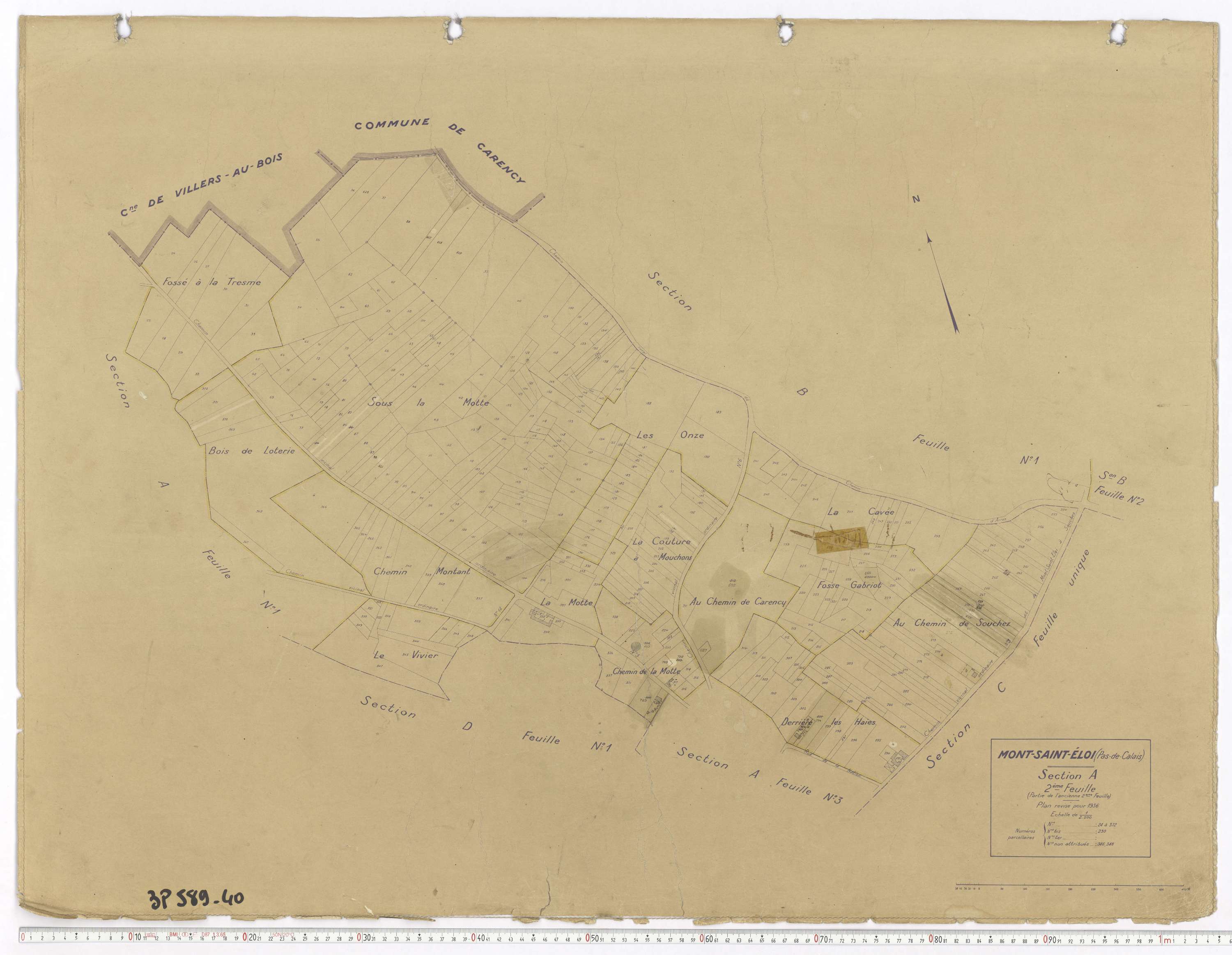 Mont-Saint-Éloi - Section A, feuille 2.