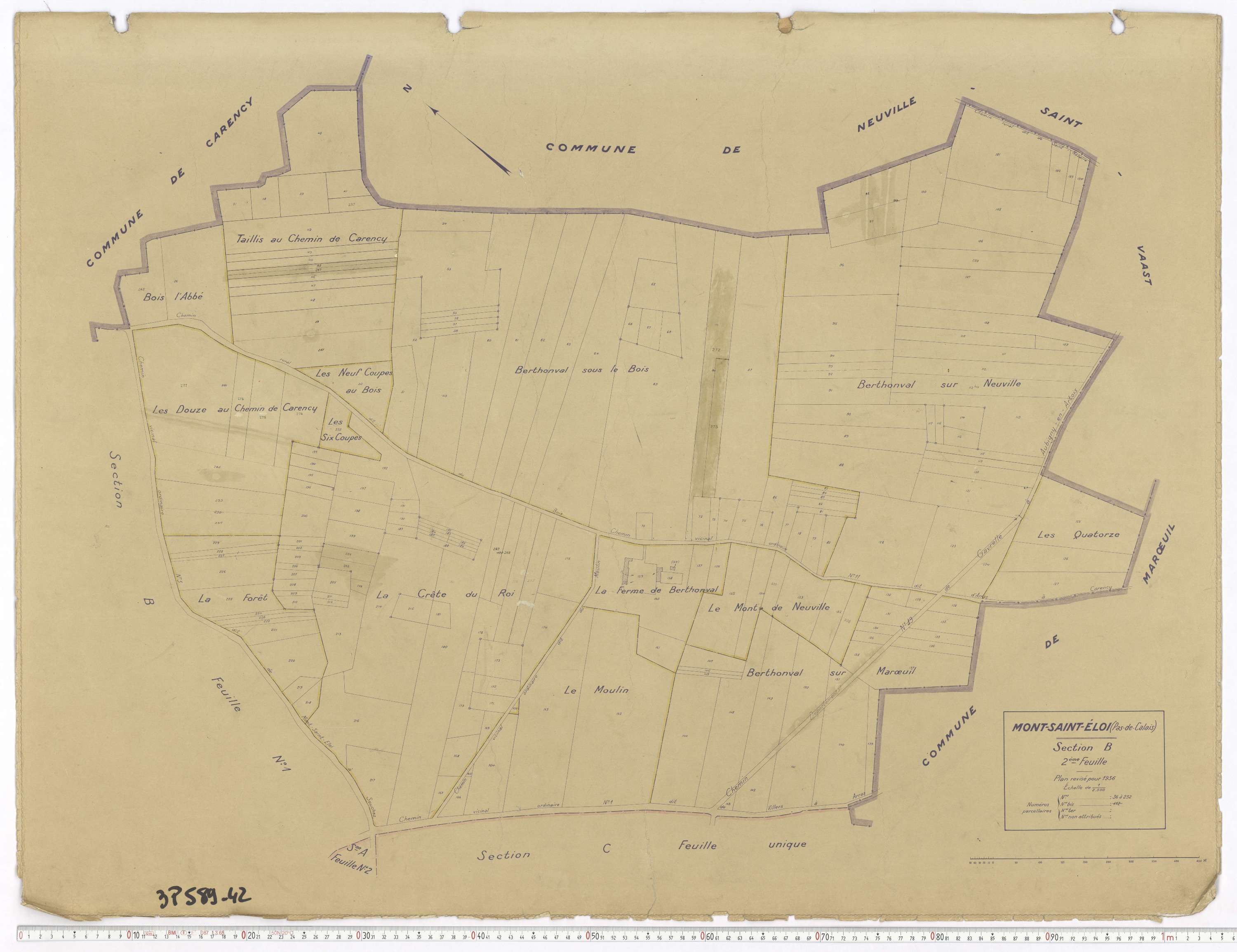 Mont-Saint-Éloi - Section B, feuille 2.