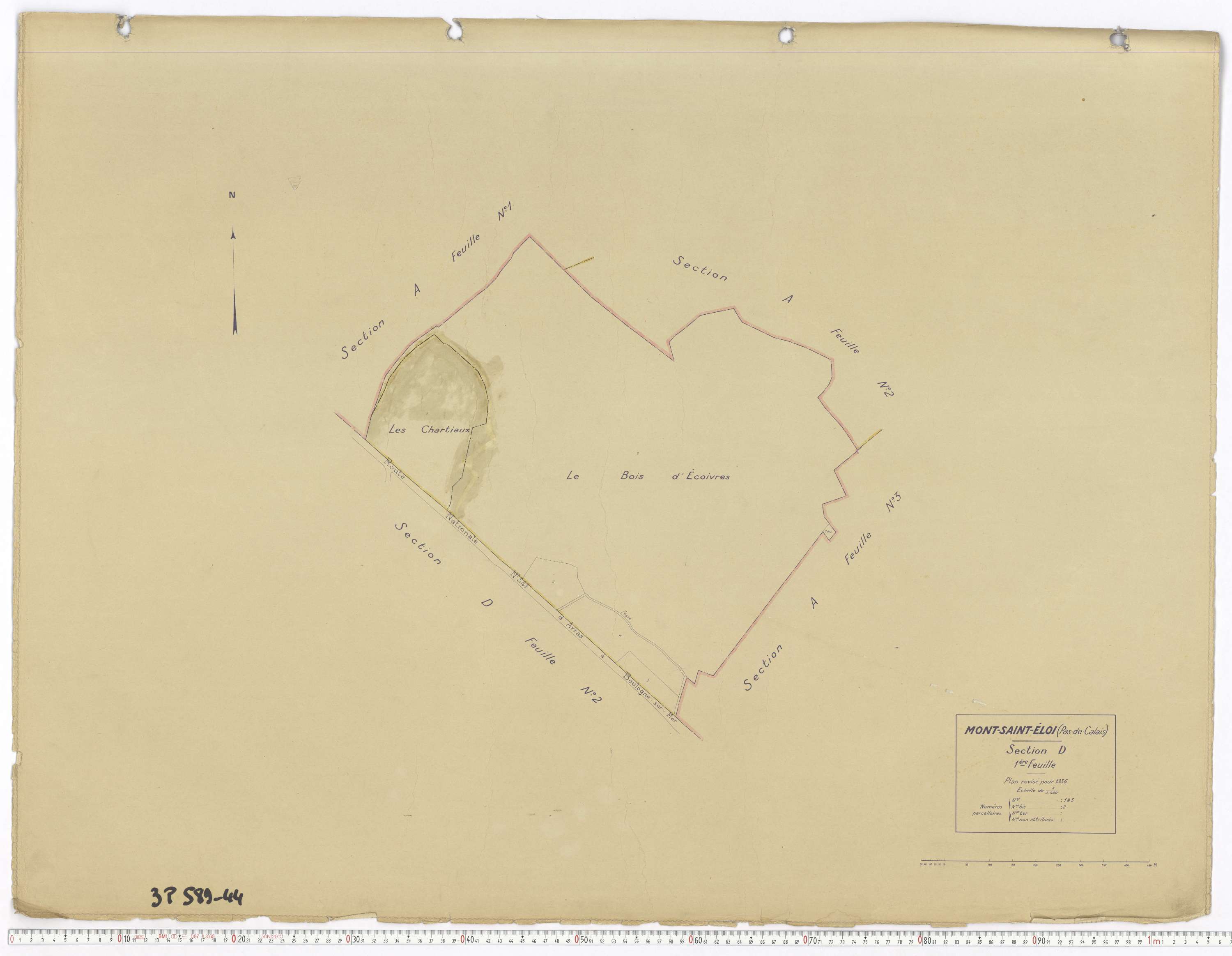 Mont-Saint-Éloi - Section D, feuille 1.