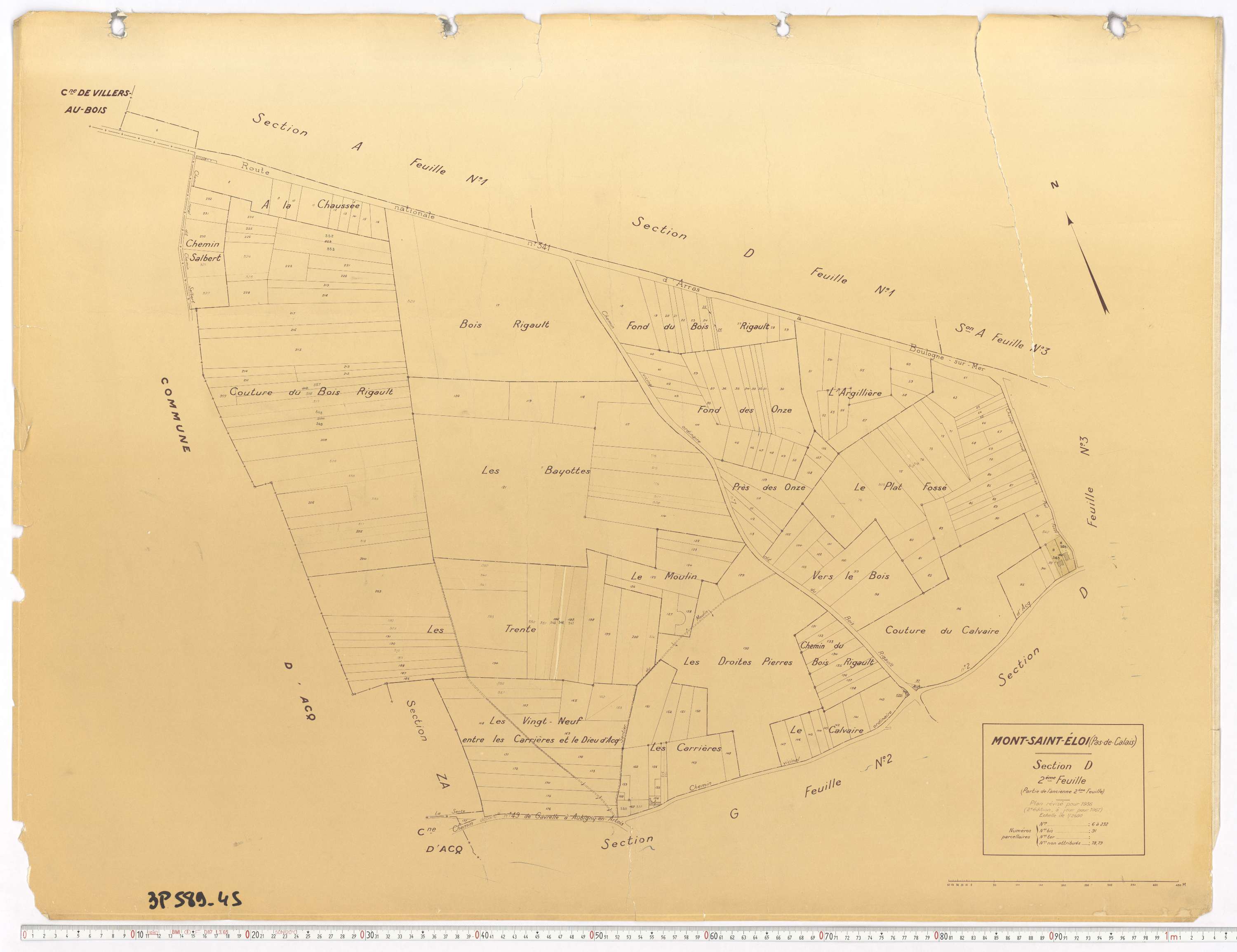 Mont-Saint-Éloi - Section D, feuille 2.
