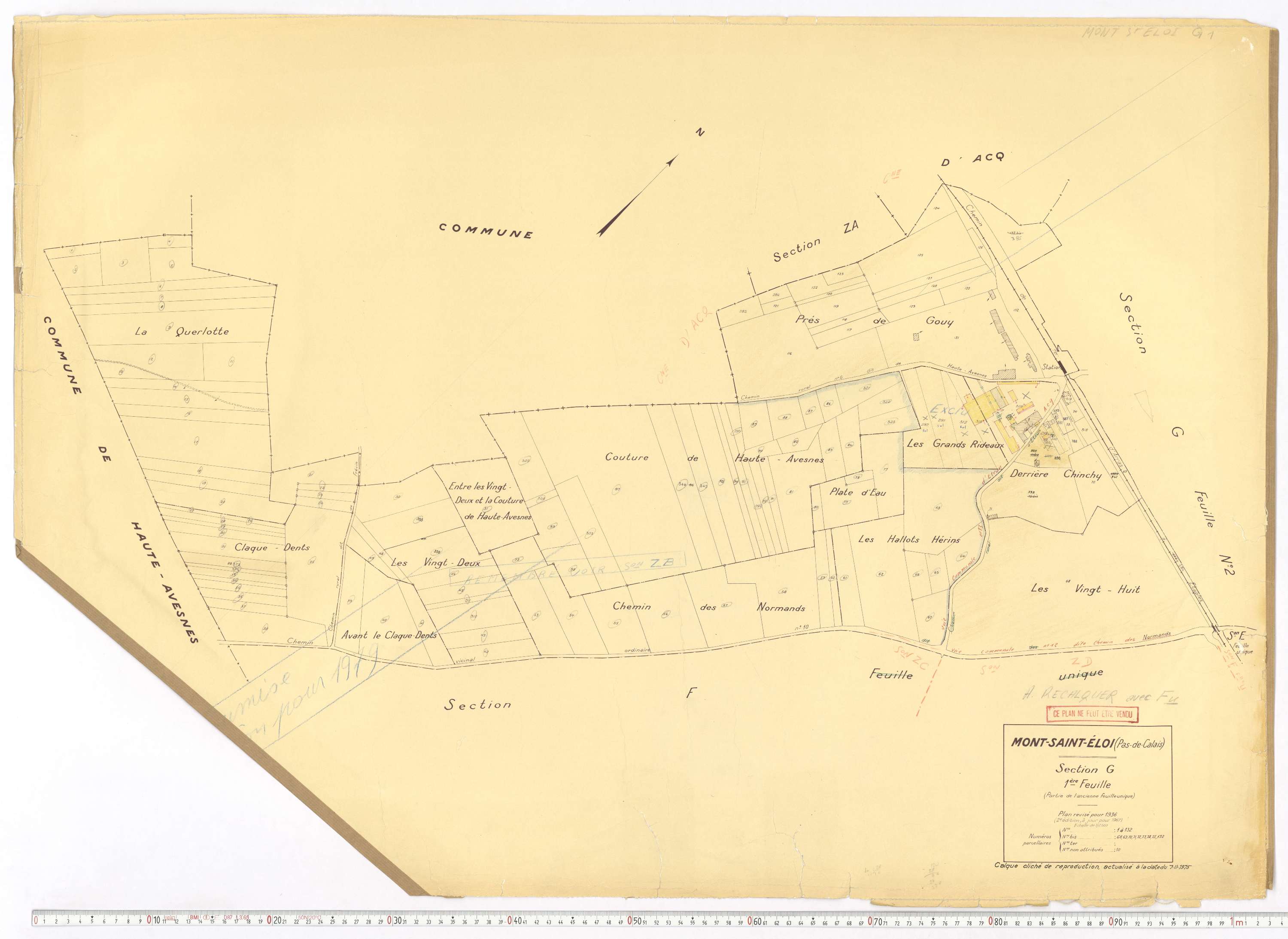 Mont-Saint-Éloi - Section G, feuille 1.