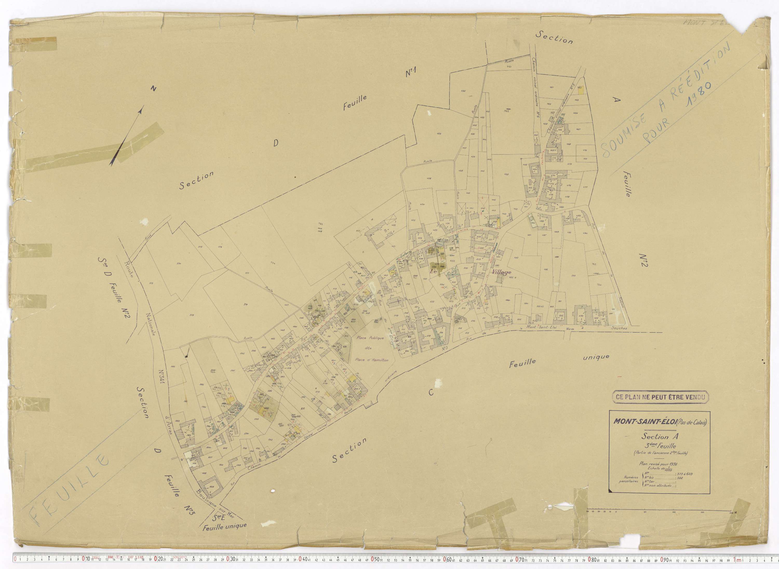 Mont-Saint-Éloi - Section A, feuille 3.