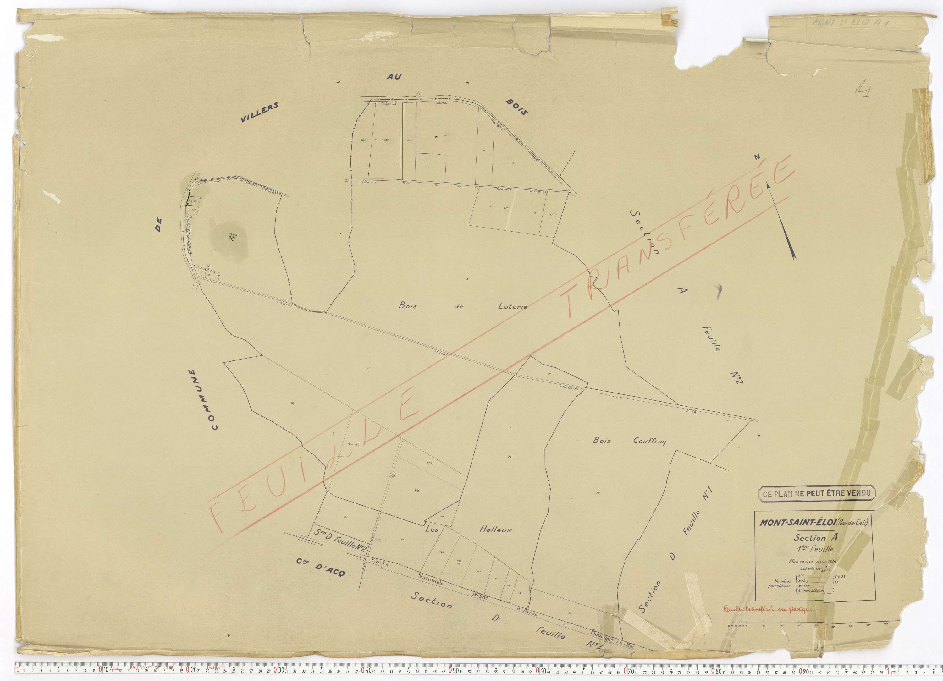 Mont-Saint-Éloi - Section A, feuille 1.