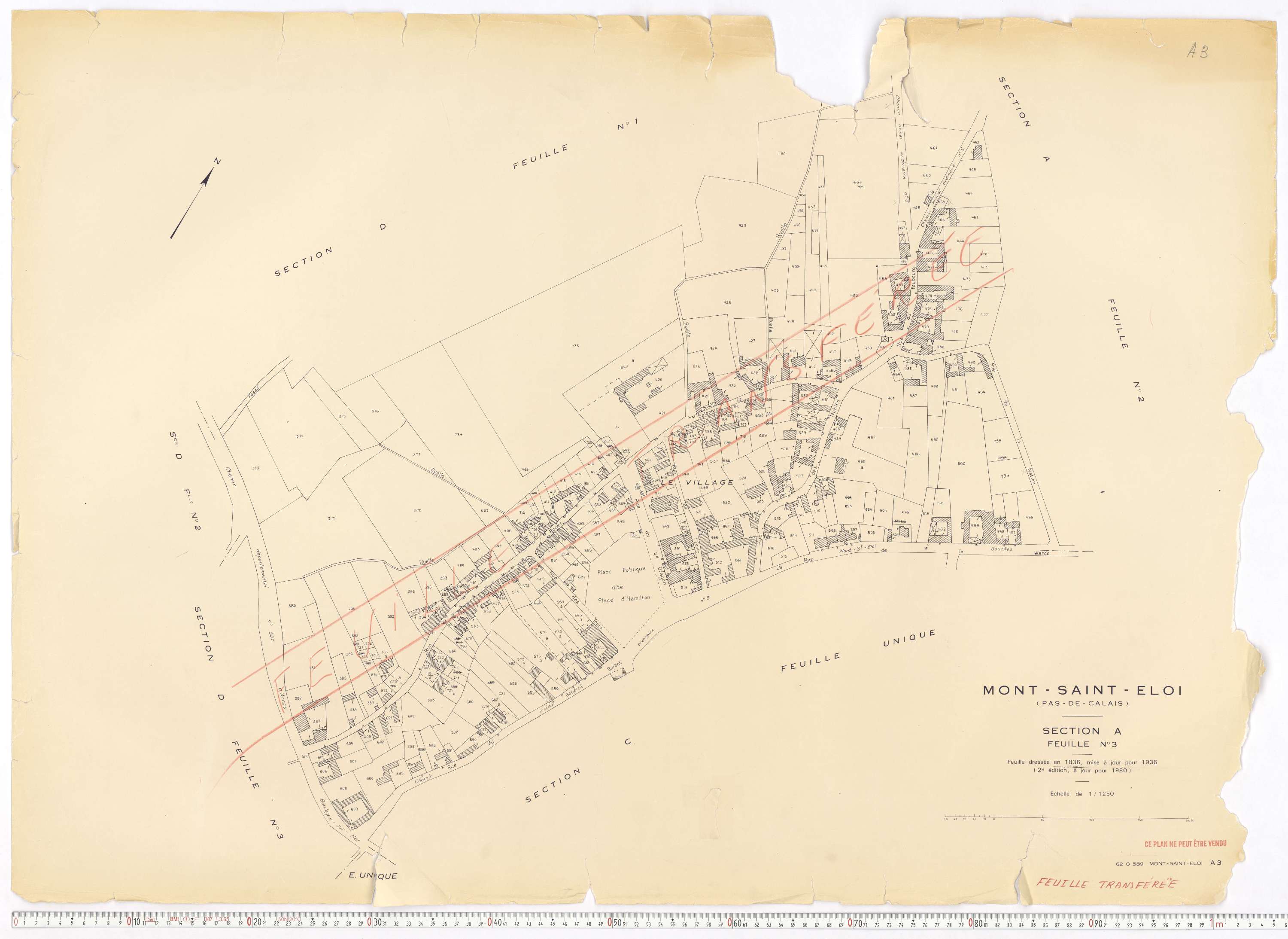 Mont-Saint-Éloi - Section A, feuille 3.