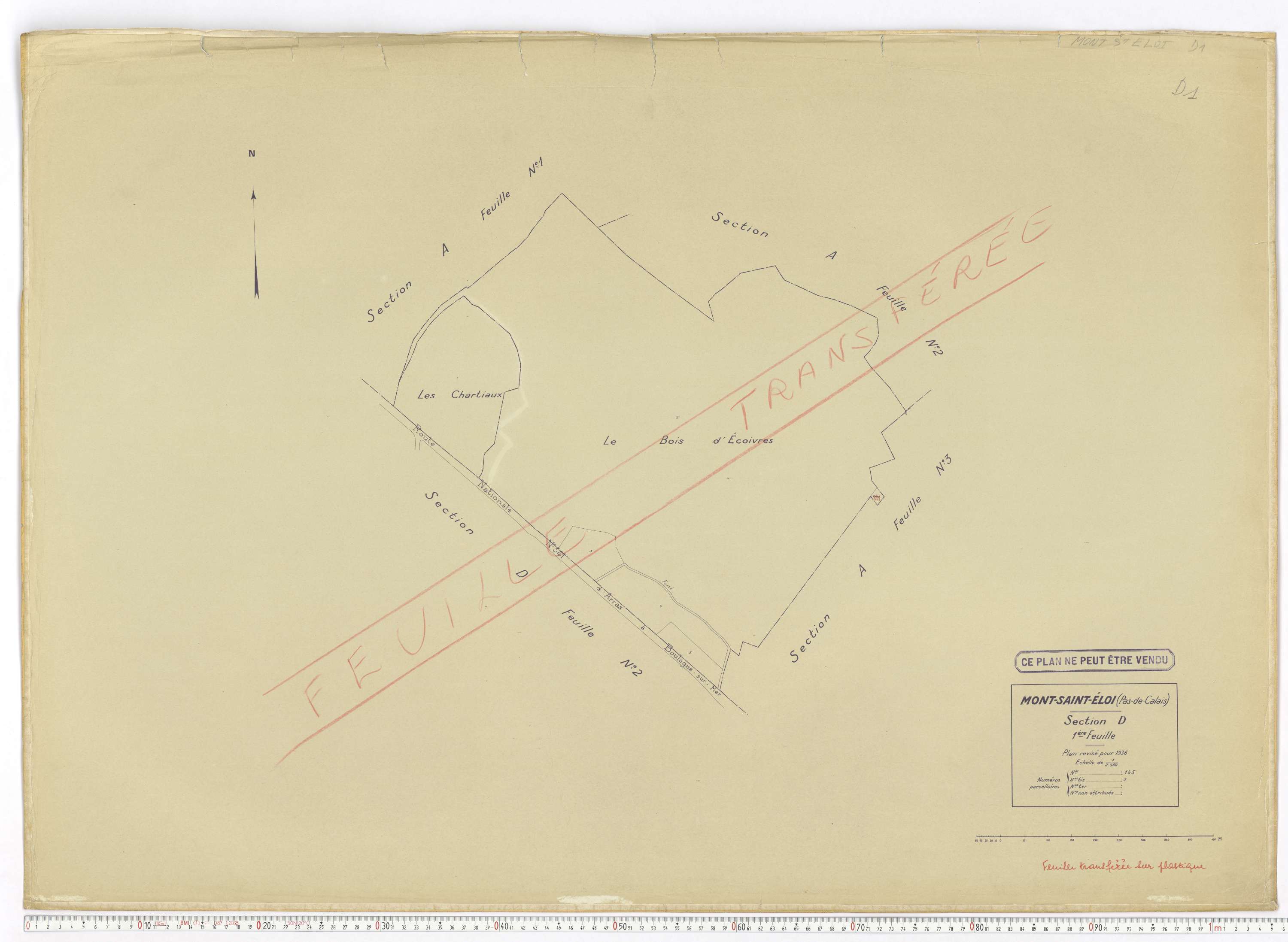 Mont-Saint-Éloi - Section D, feuille 1.