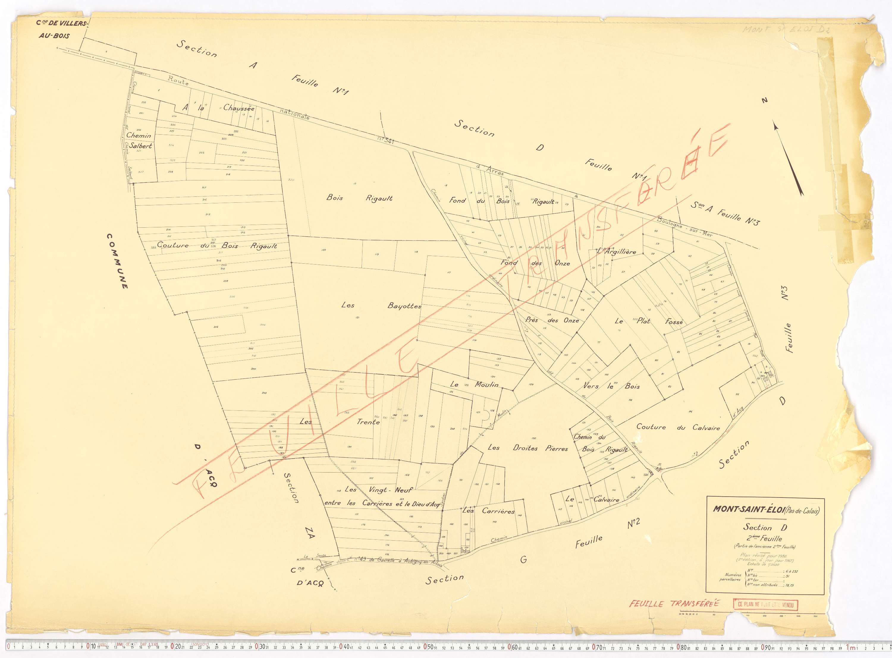 Mont-Saint-Éloi - Section D, feuille 2.