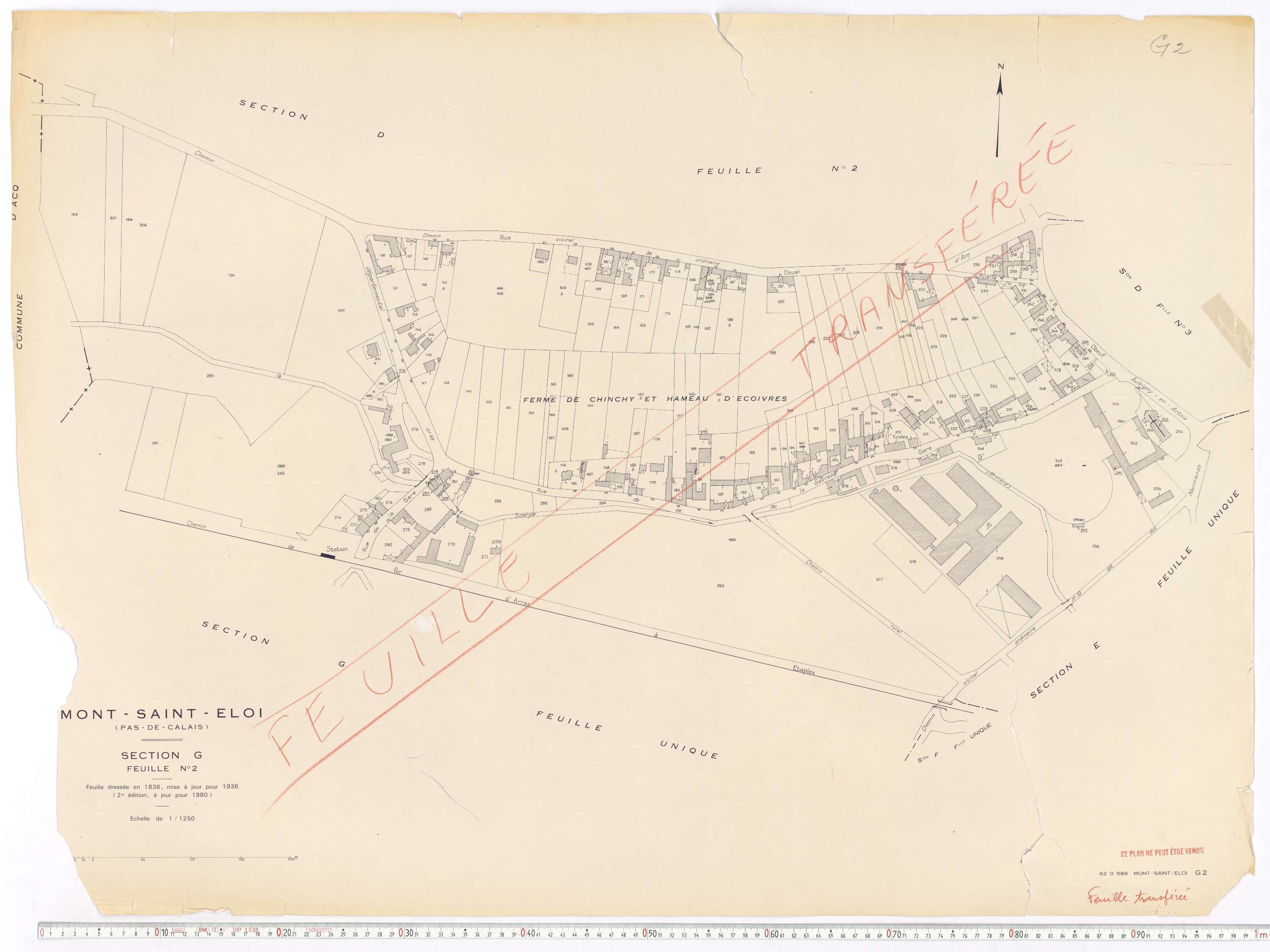 Mont-Saint-Éloi - Section G, feuille 2.