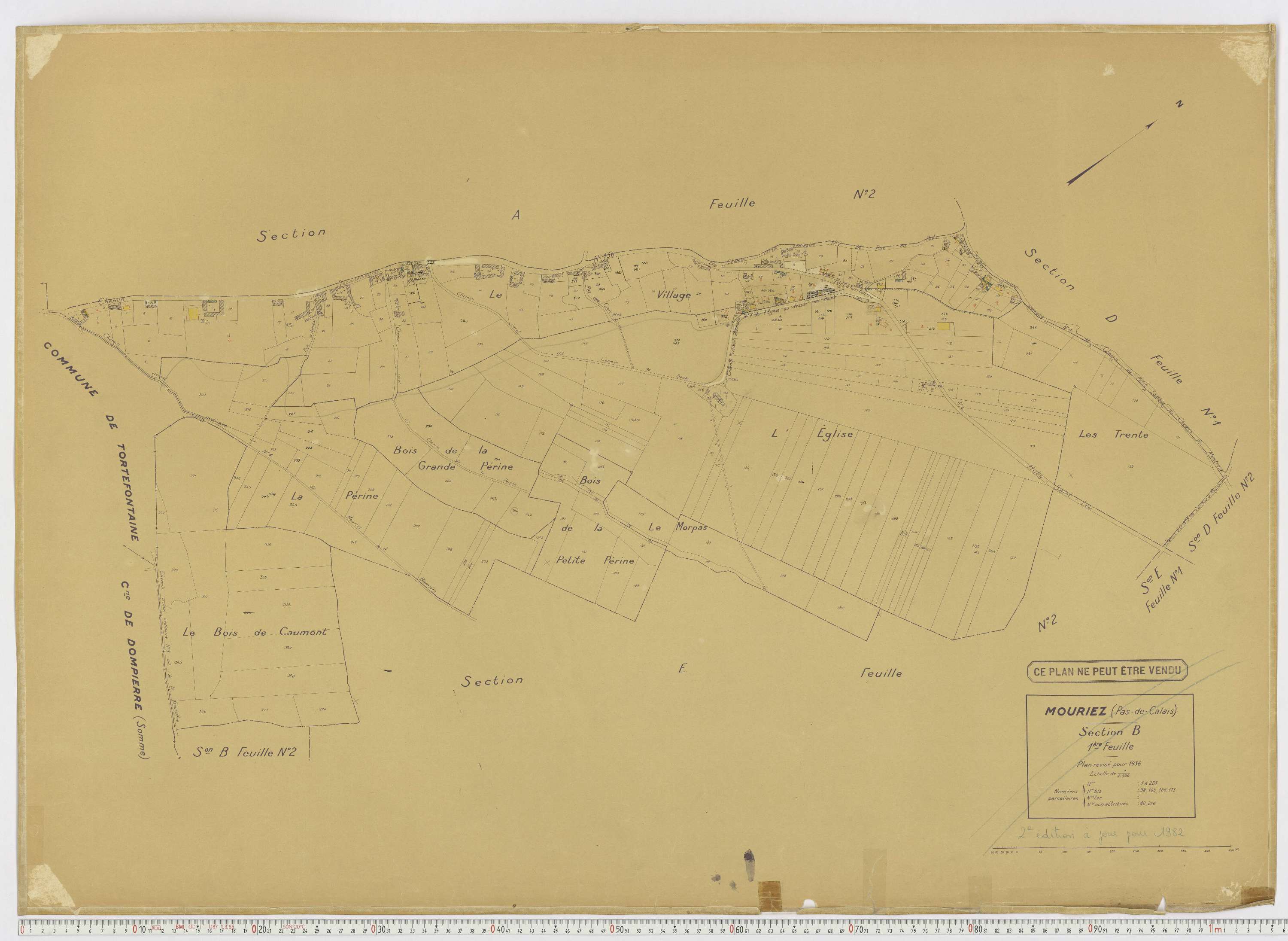 Mouriez - Section B, feuille 1.