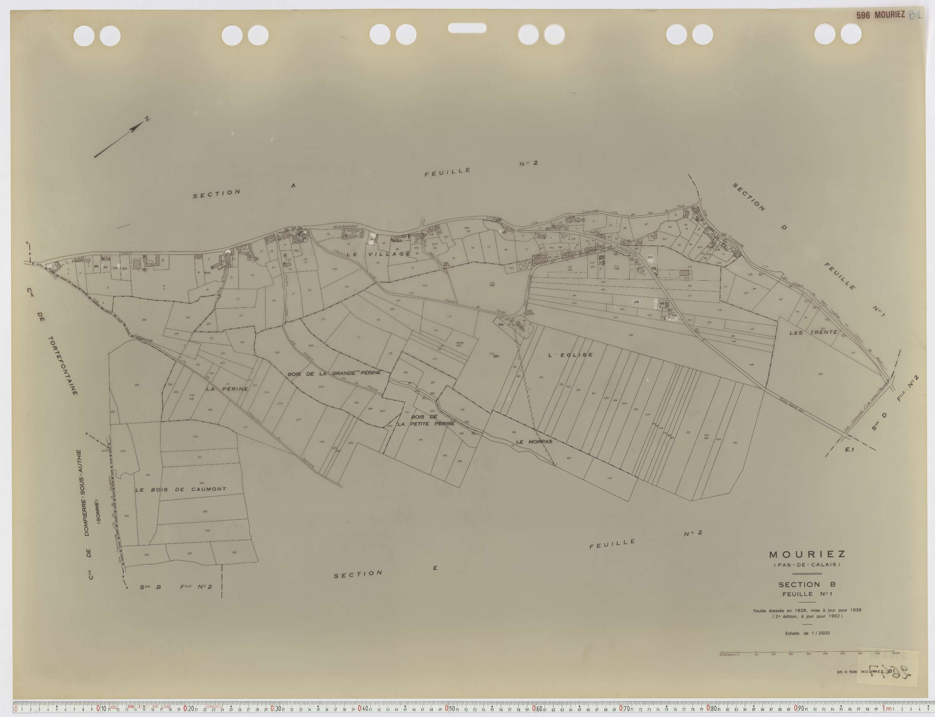 Mouriez - Section B, feuille 1.