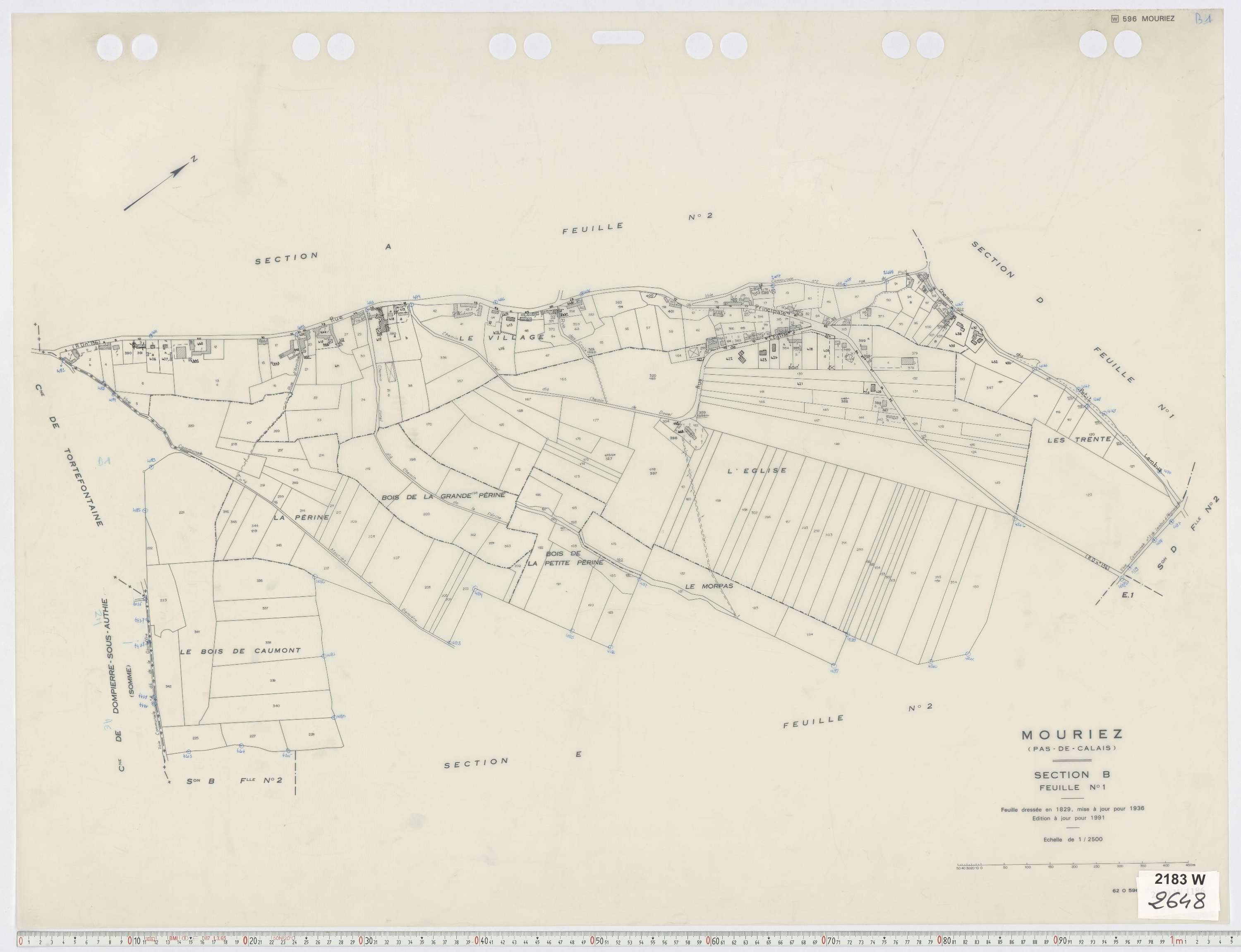 Mouriez - Section B, feuille 1.