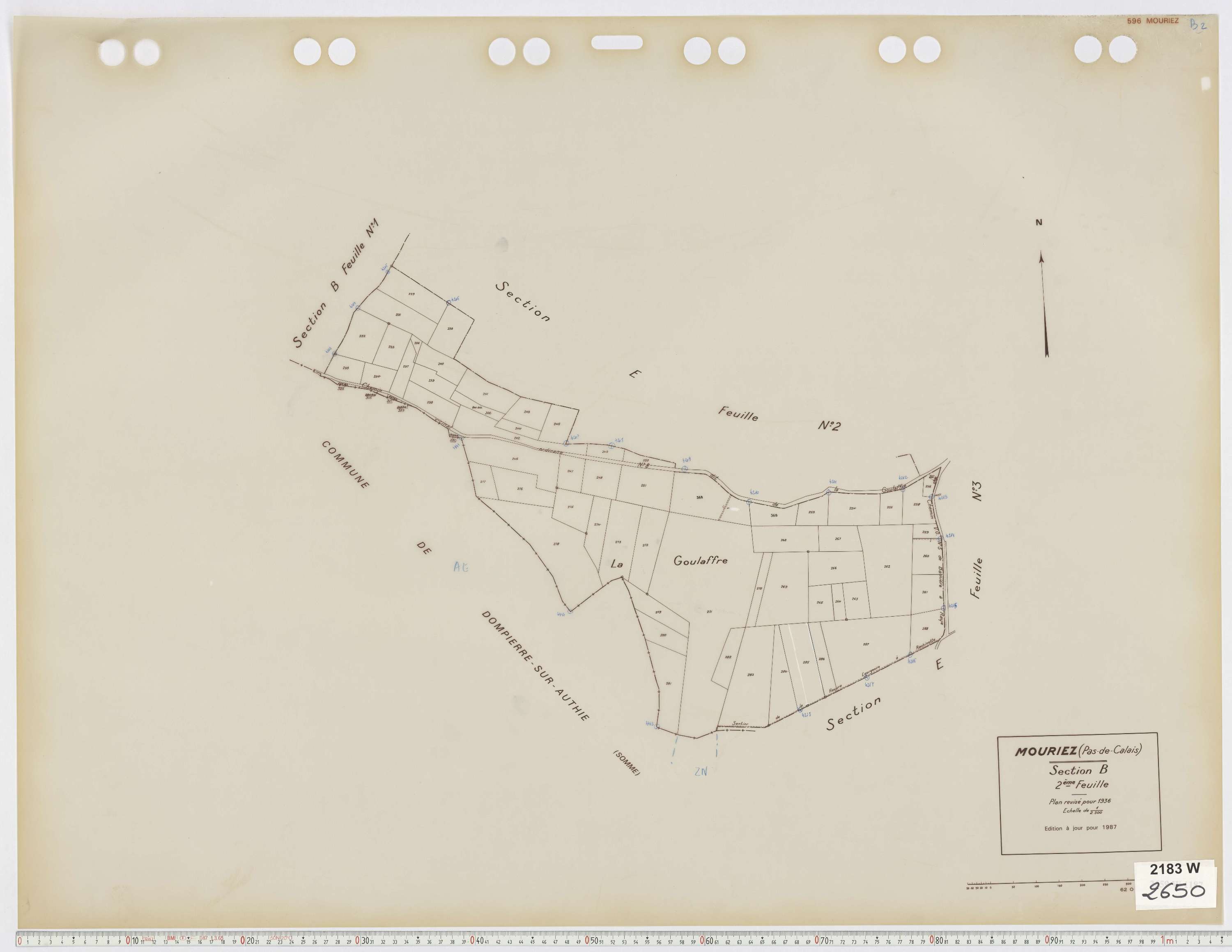 Mouriez - Section B, feuille 2.