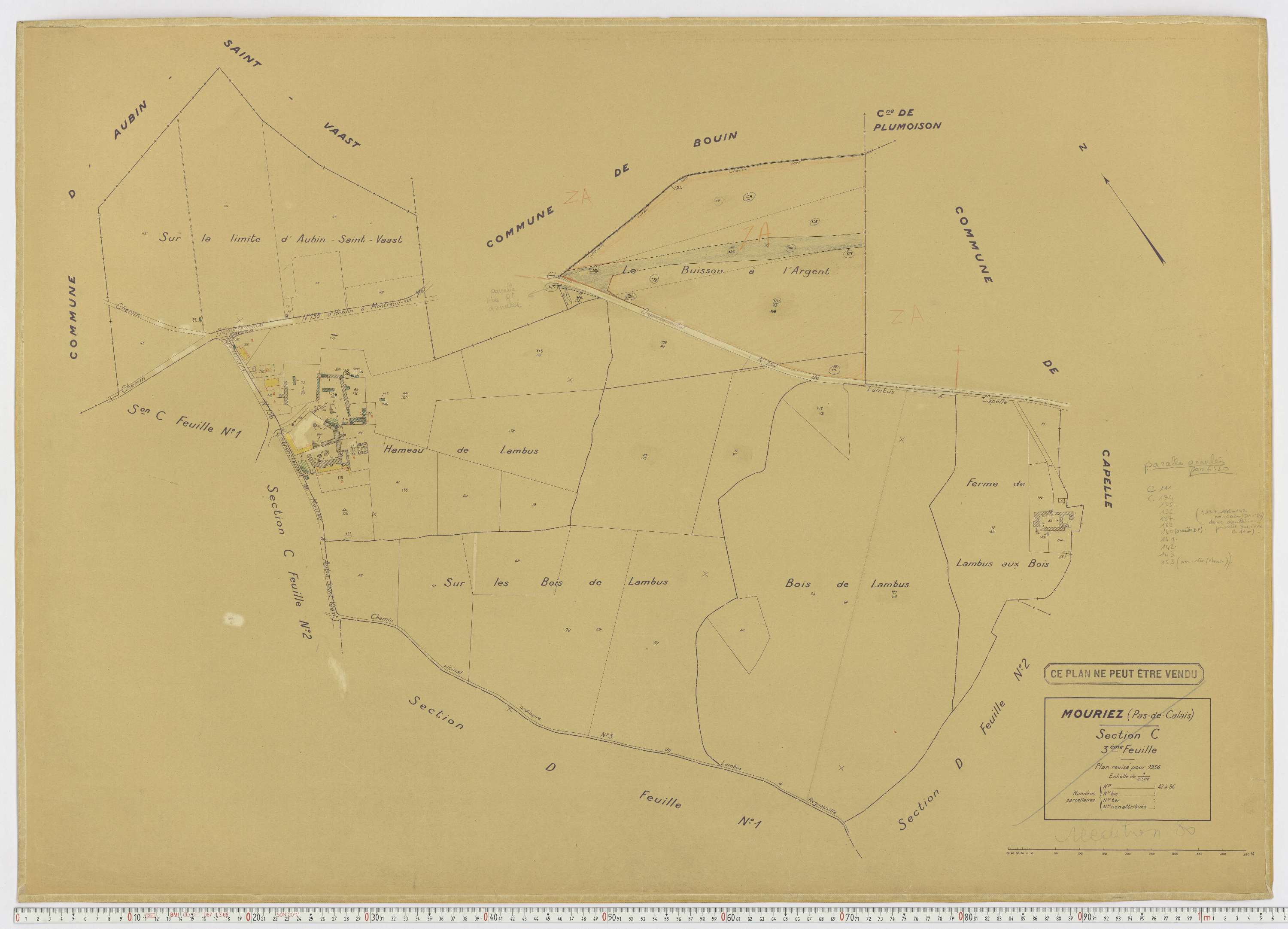 Mouriez - Section C, feuille 3.