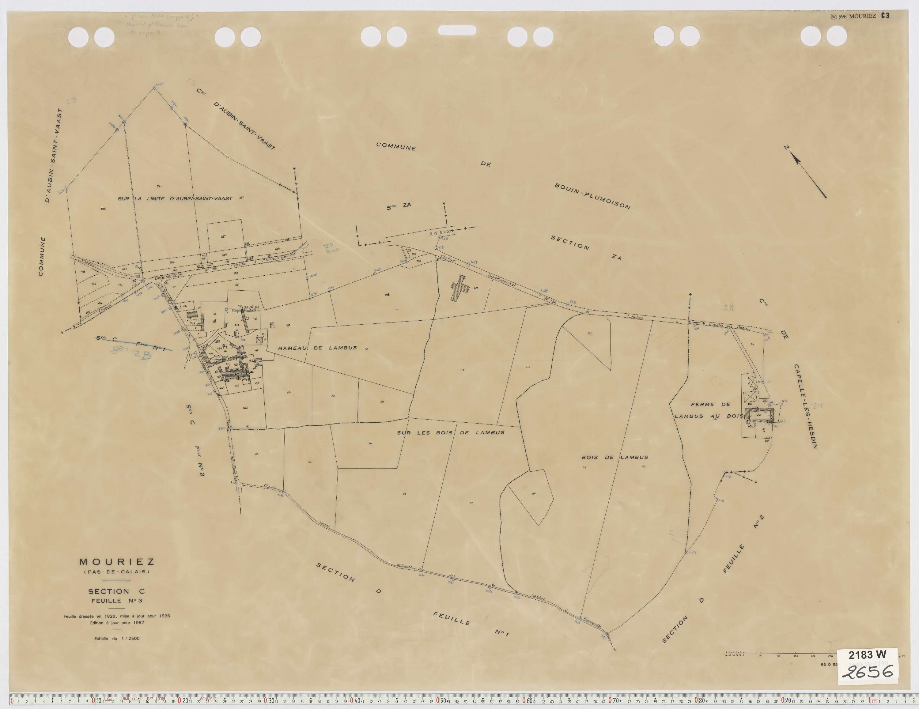 Mouriez - Section C, feuille 3.
