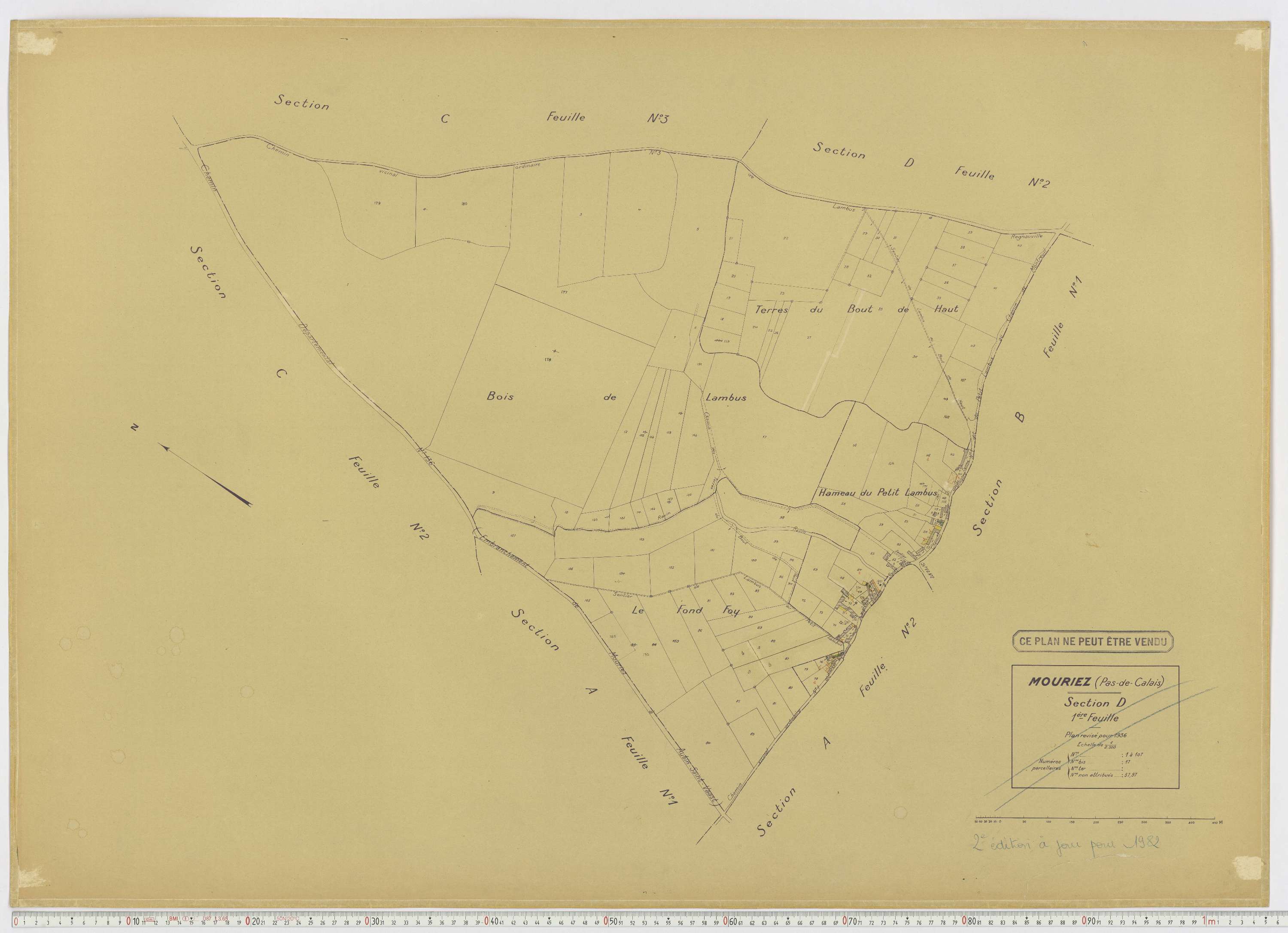 Mouriez - Section D, feuille 1.