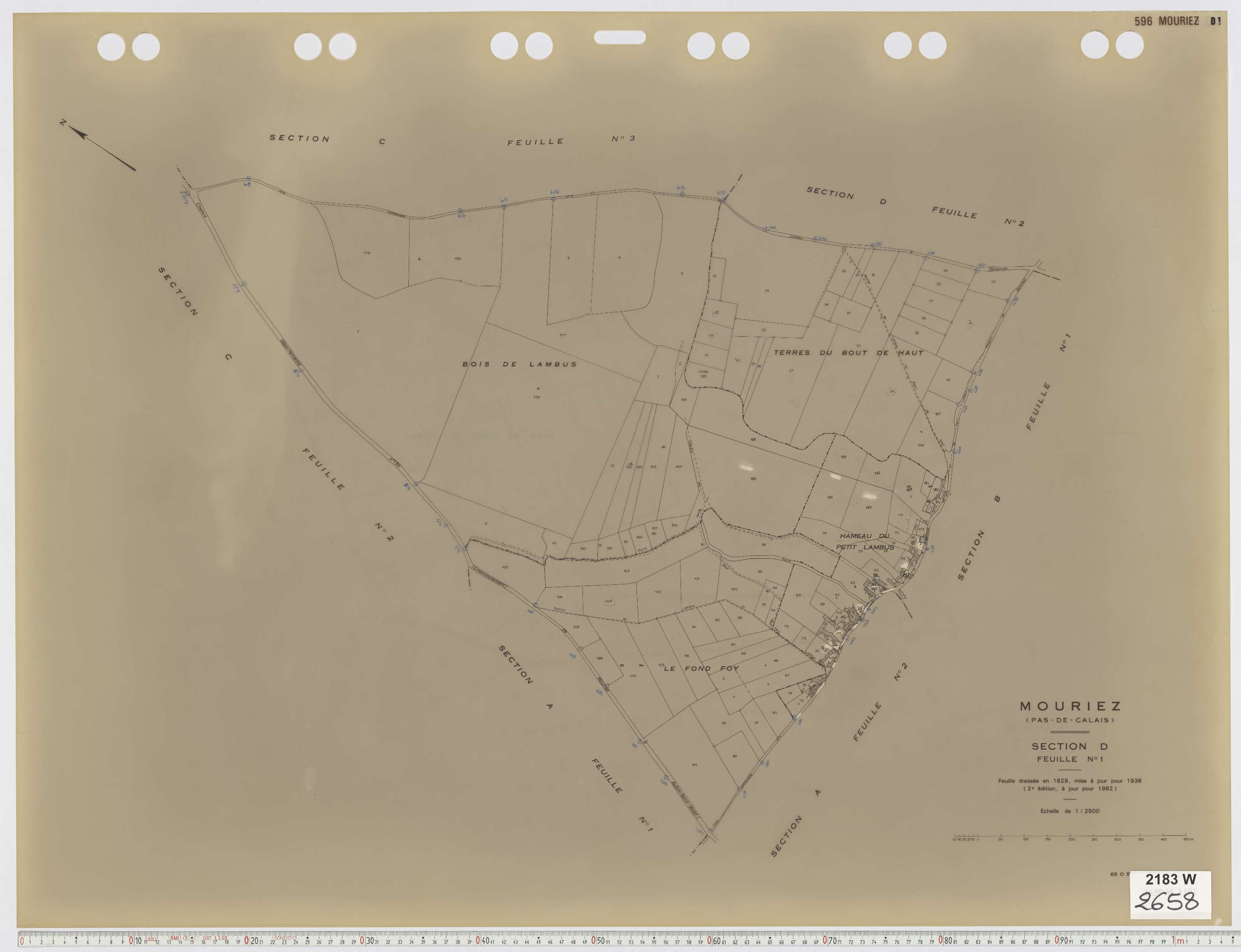 Mouriez - Section D, feuille 1.