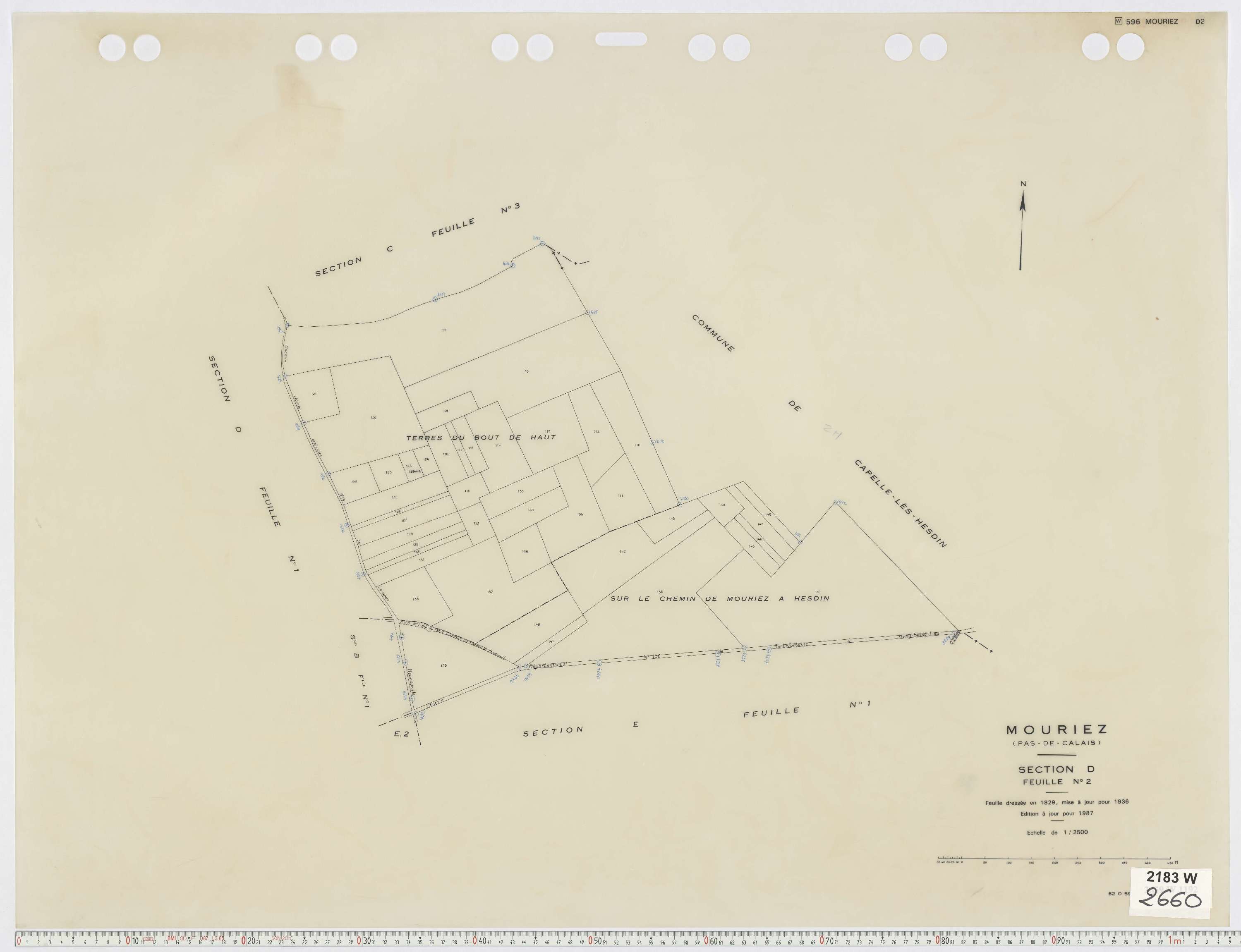 Mouriez - Section D, feuille 2.