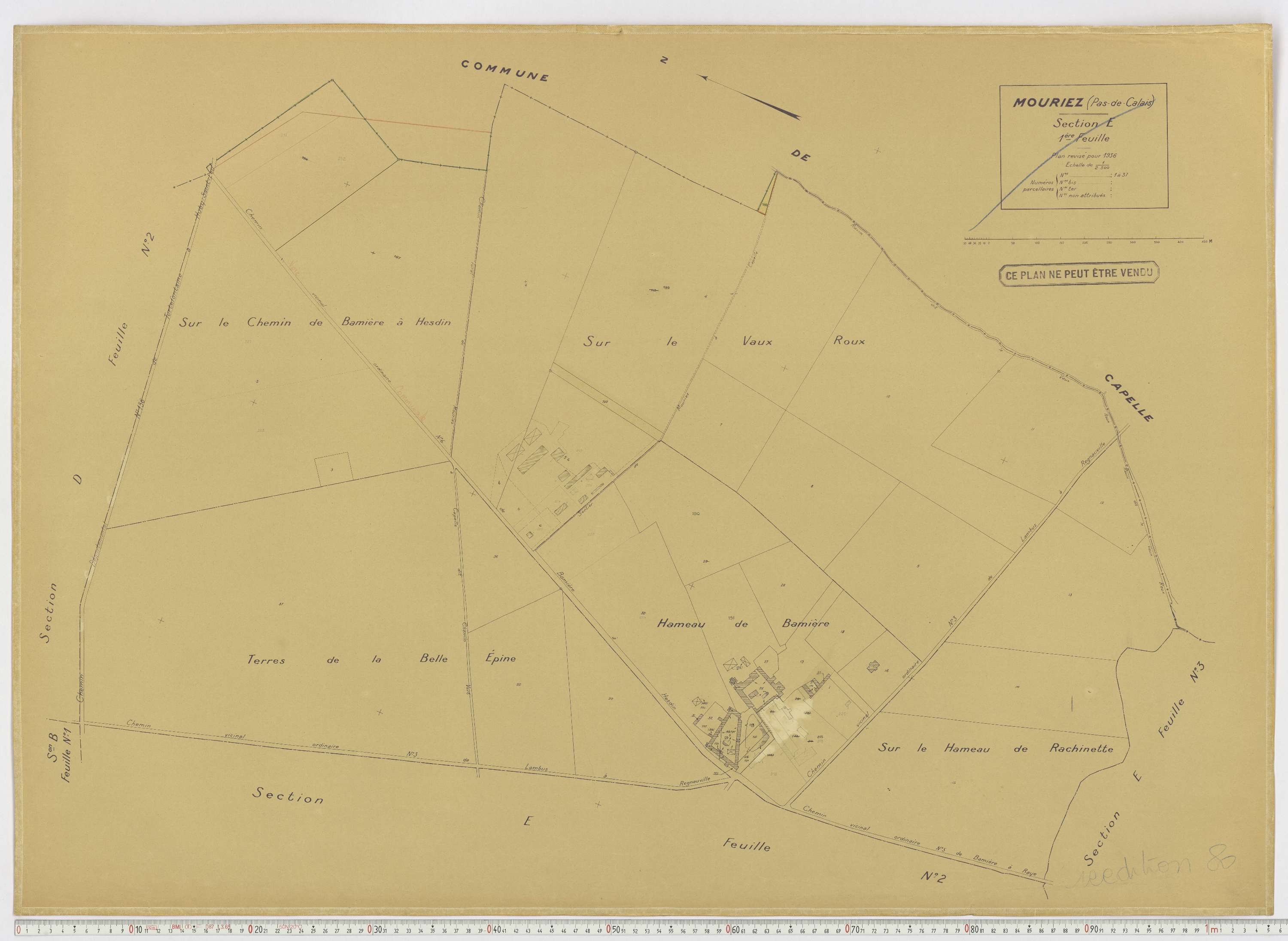 Mouriez - Section E, feuille 1.