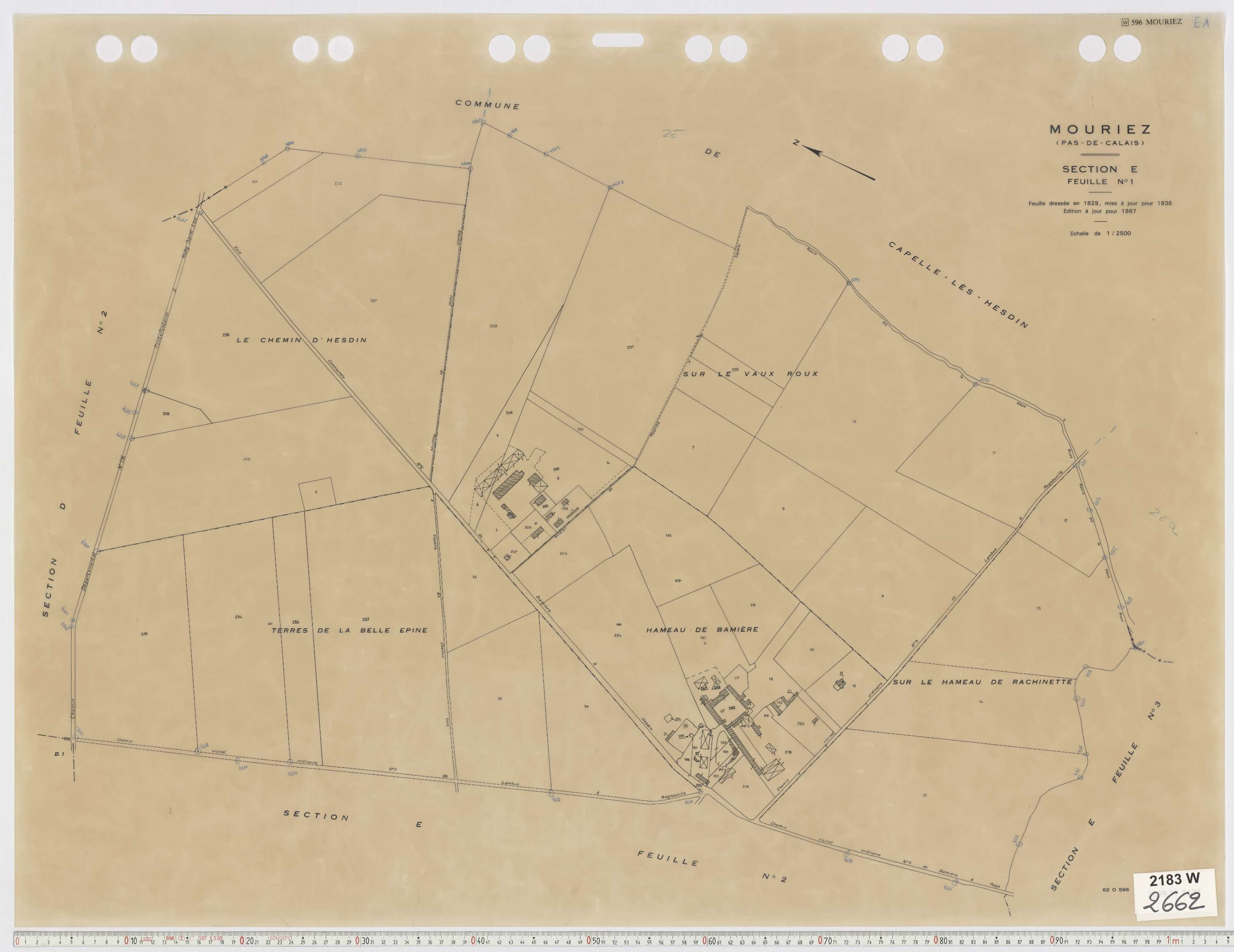 Mouriez - Section E, feuille 1.