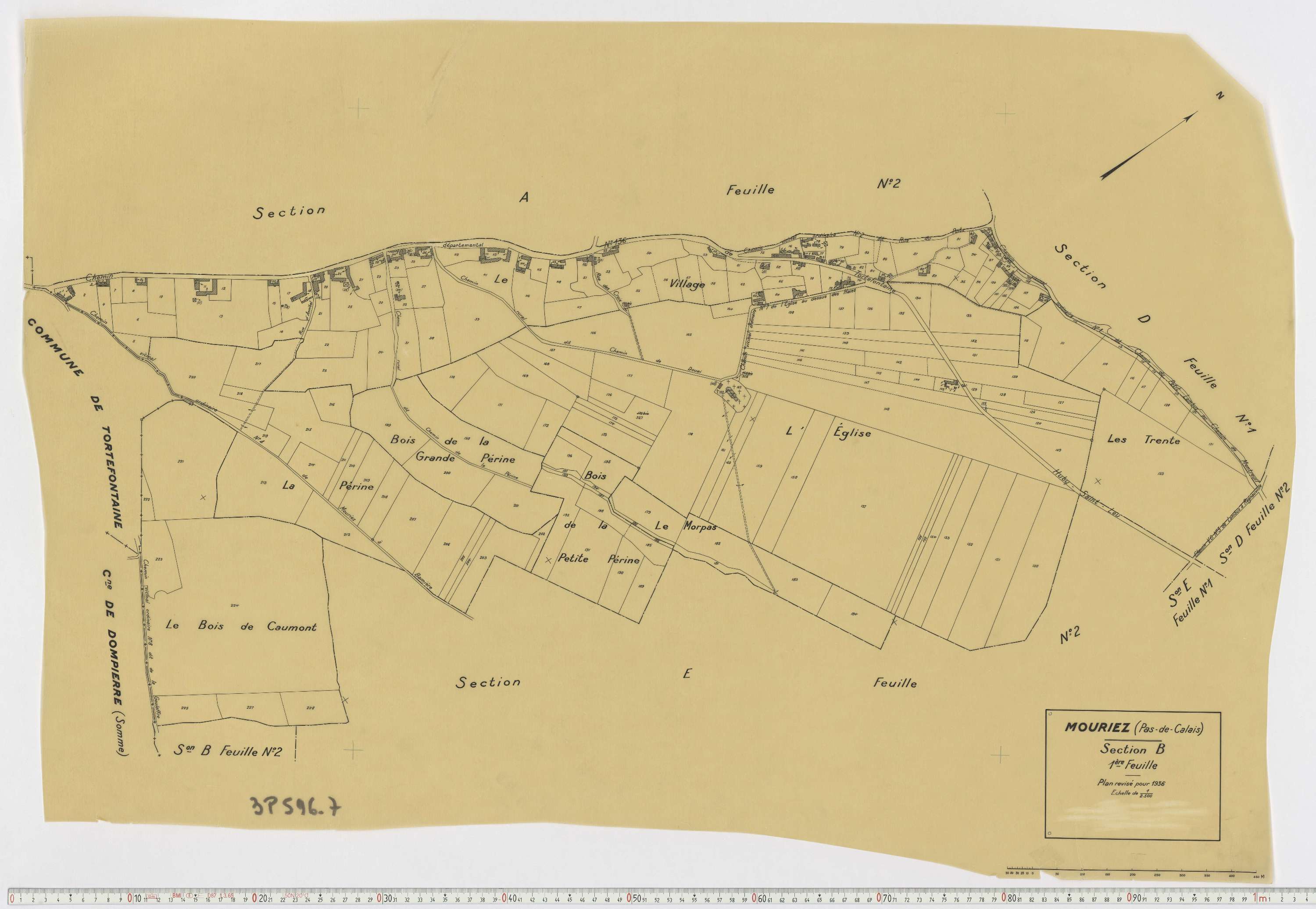 Mouriez - Section B, feuille 1.