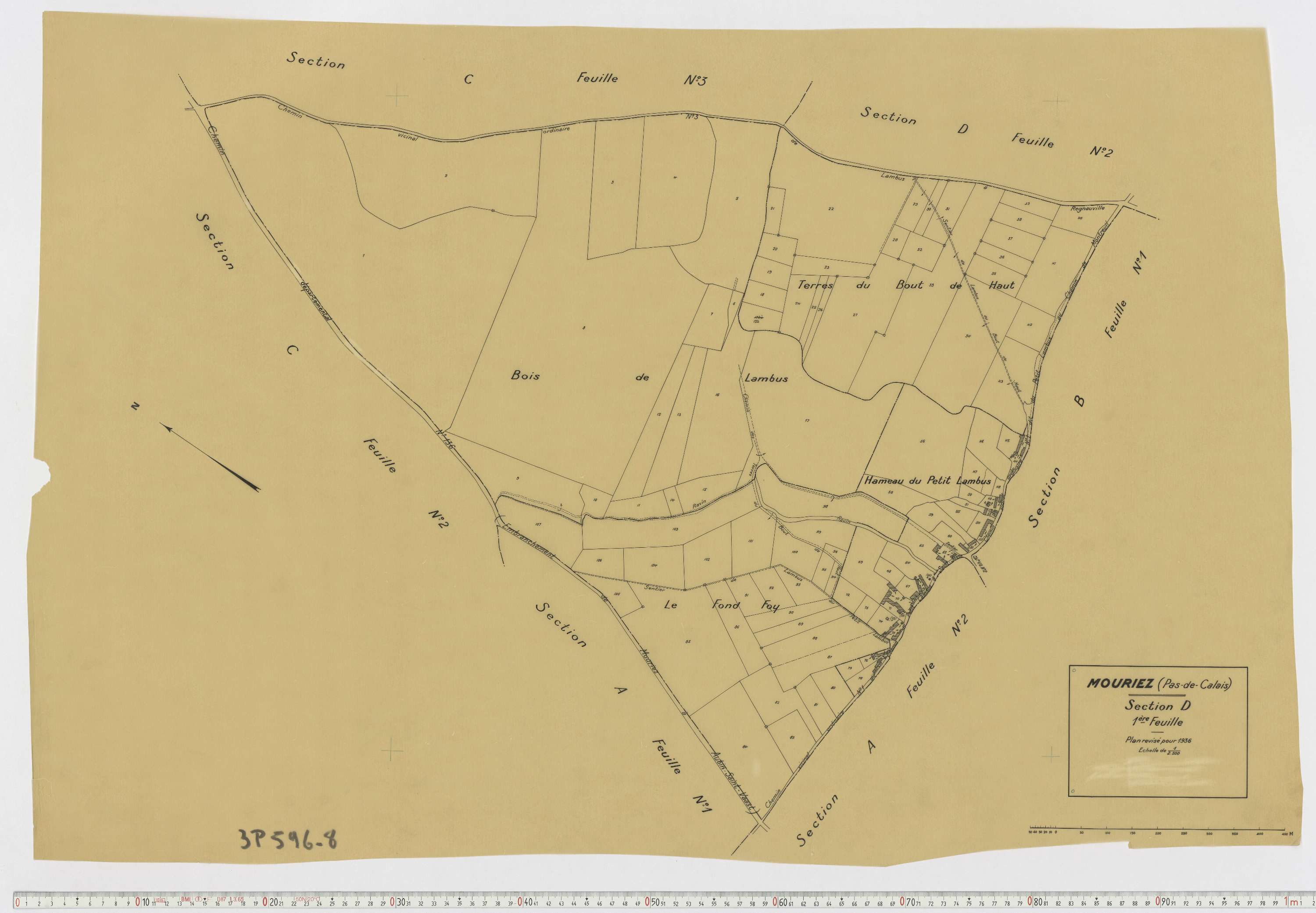 Mouriez - Section D, feuille 1.