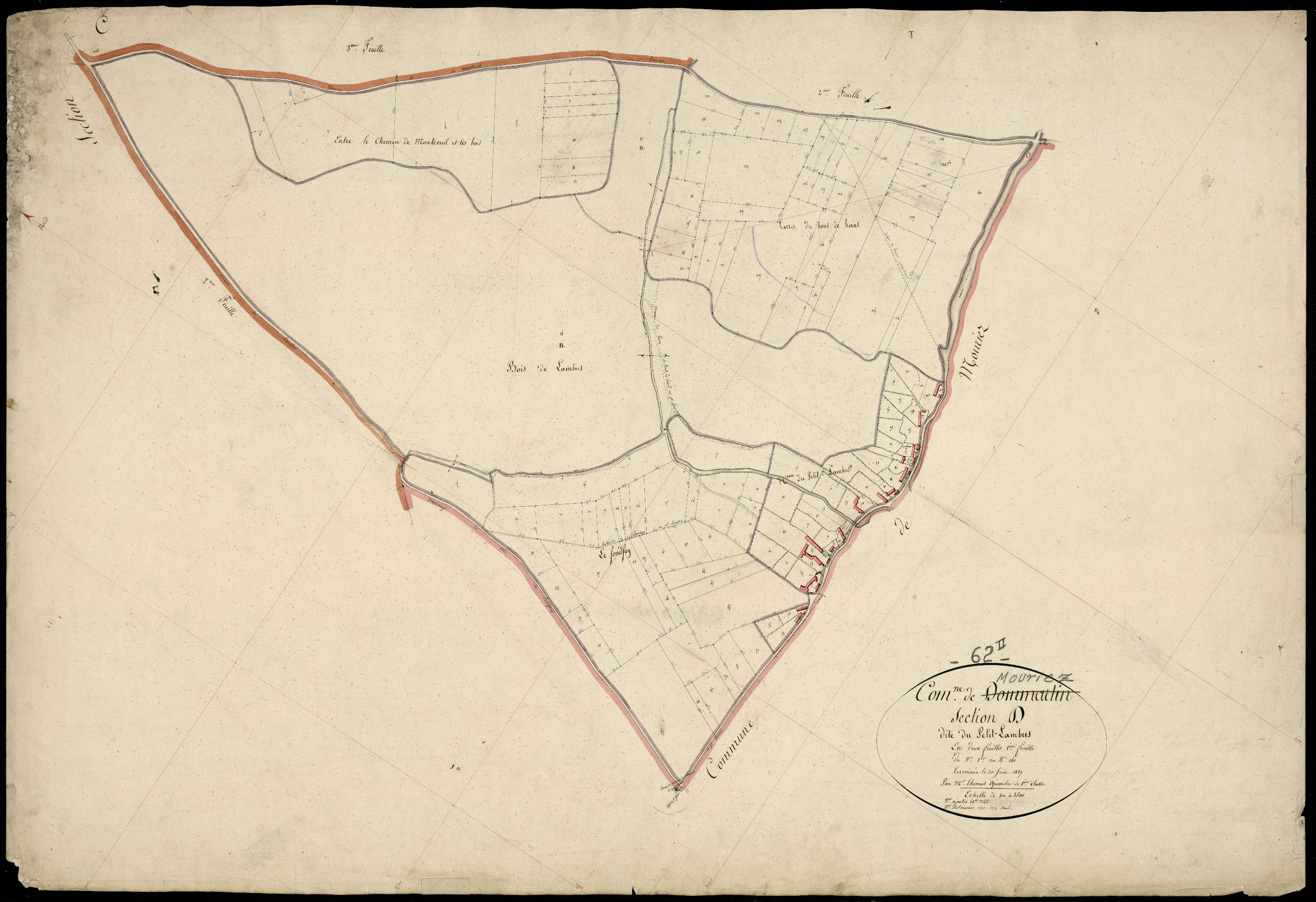 Mouriez - Section D, 1re feuille