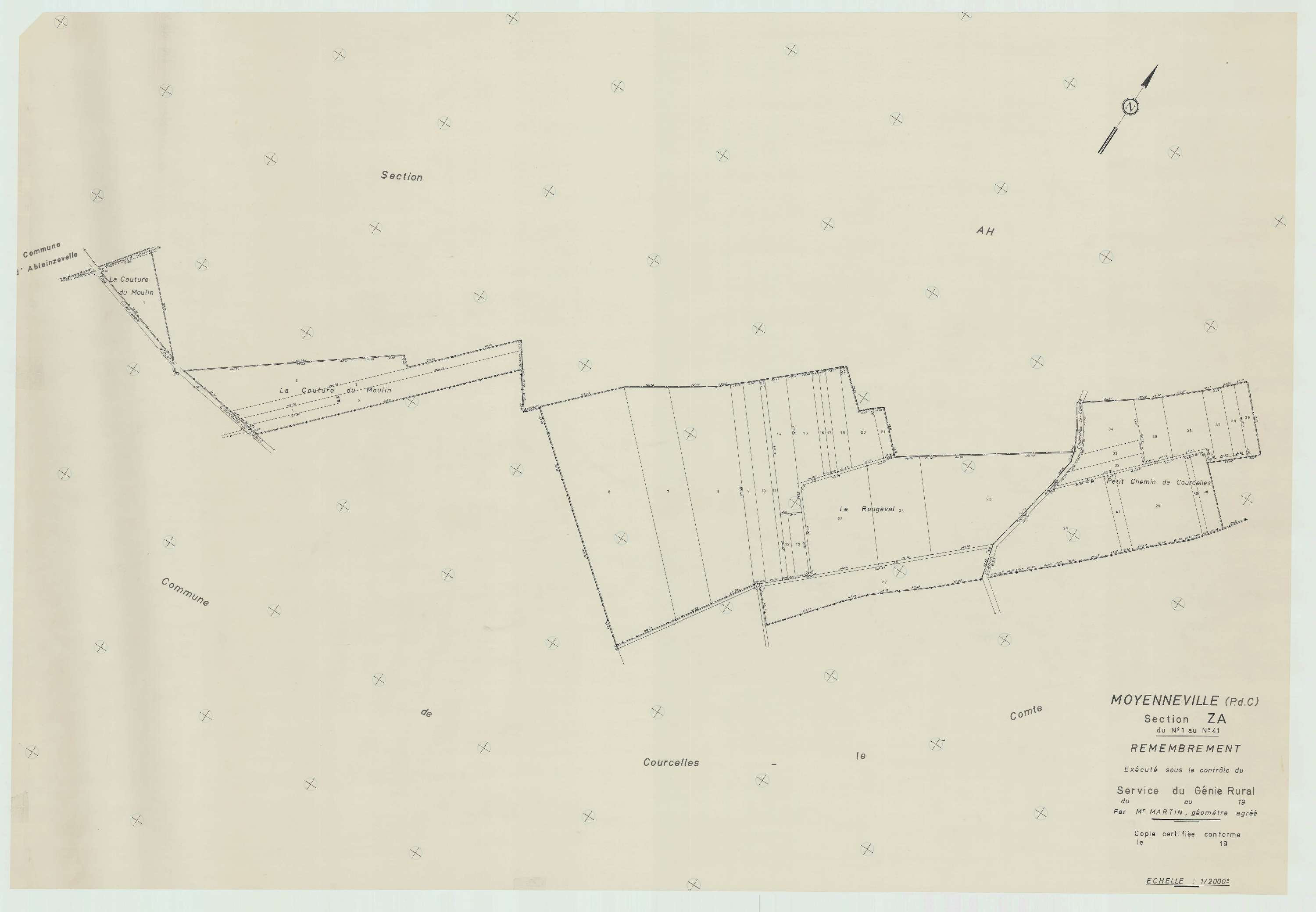 Moyenneville - Plan de remembrement : section ZA.